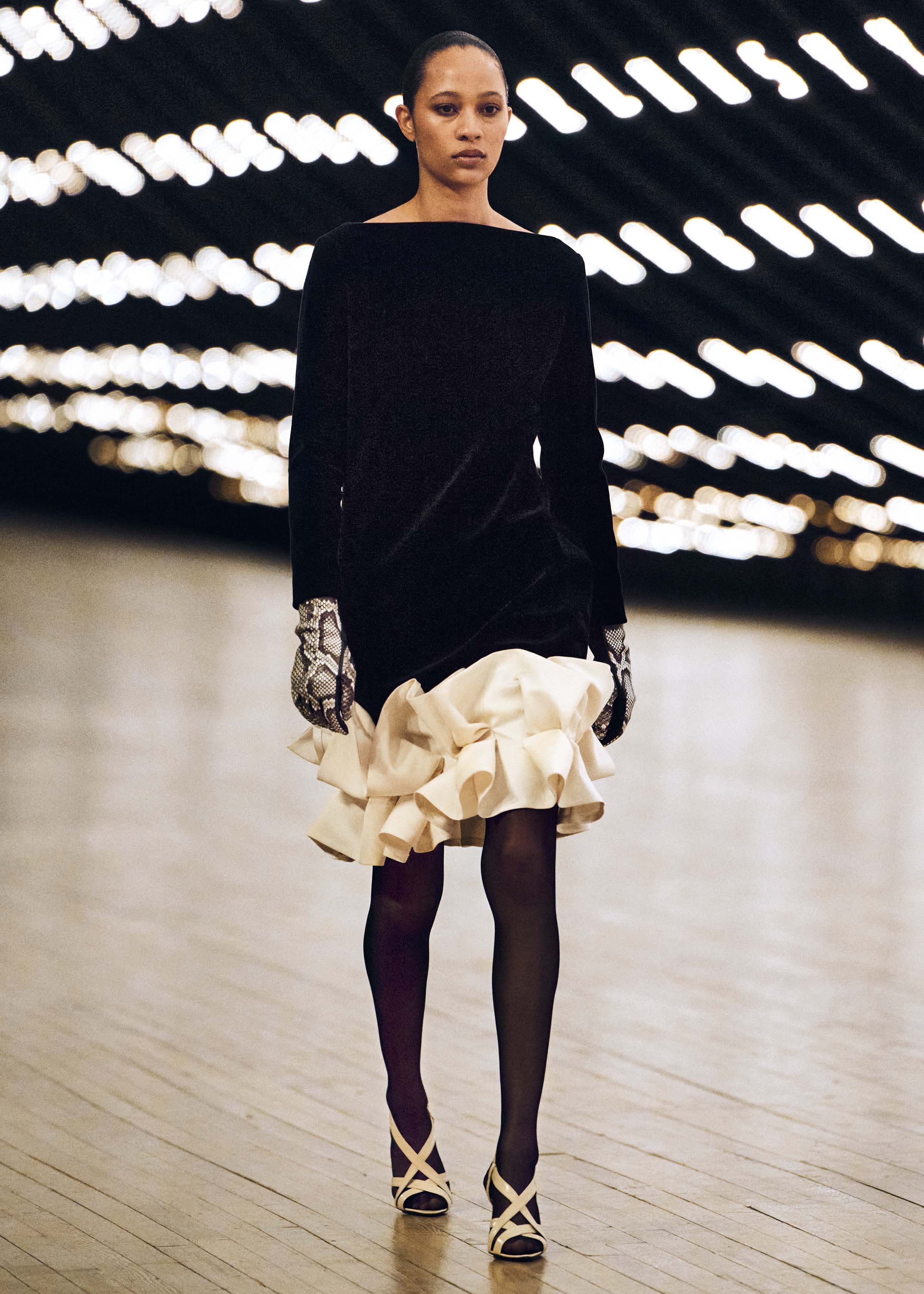 Valetta Dress in Black Velvet