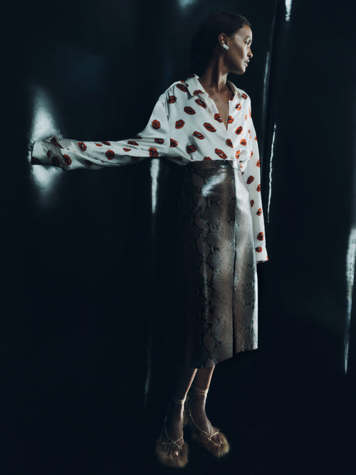 Khaite polka dot skirt hotsell