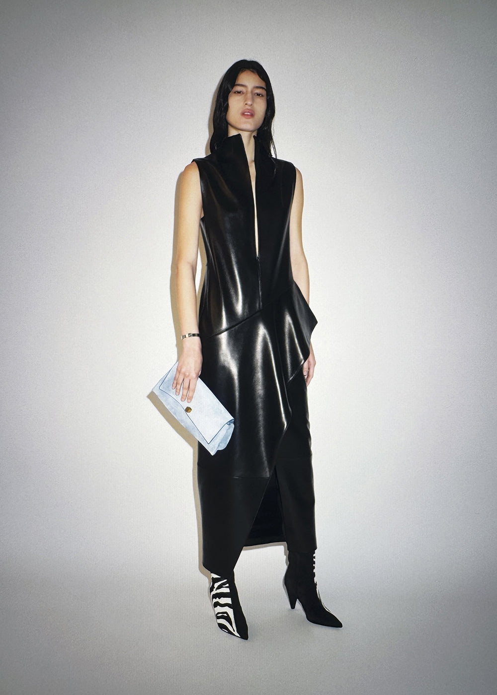 Hilda Dress in Black Leather – KHAITE