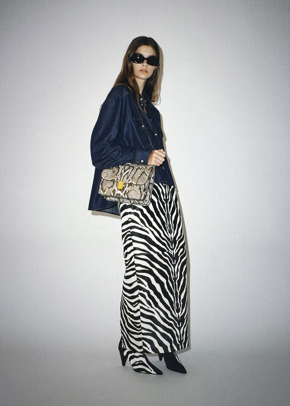 Loxley Skirt in Zebra Print Haircalf – KHAITE