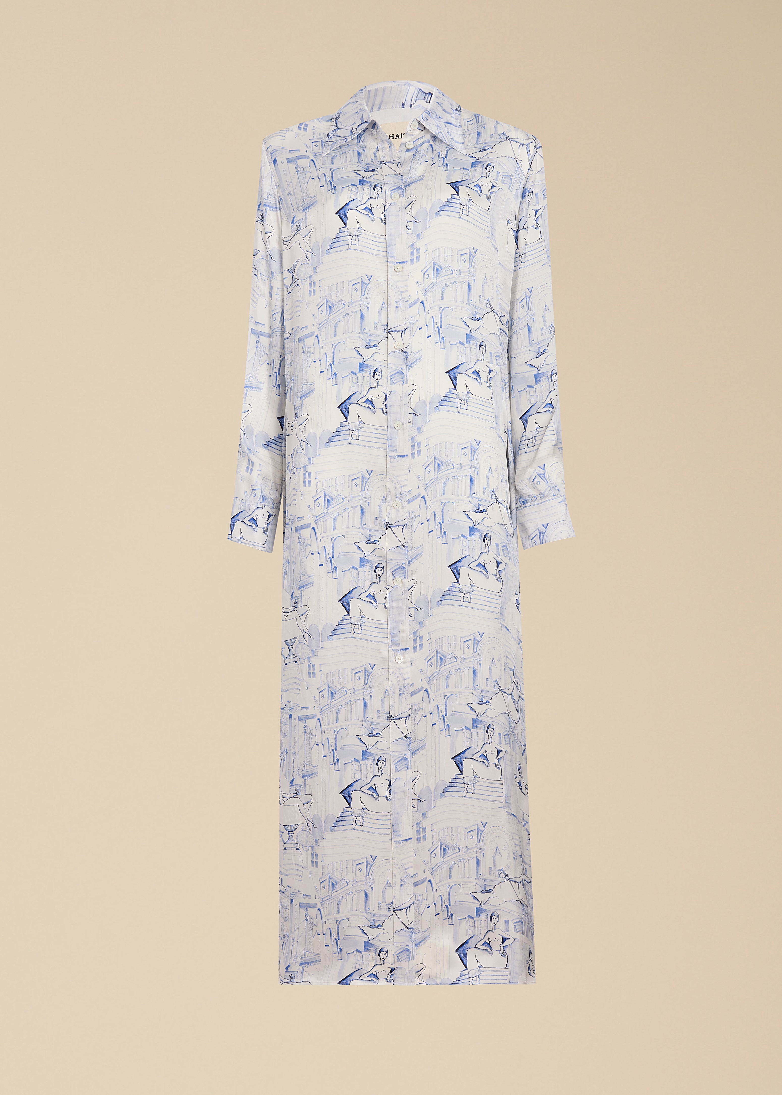 KIKO DRESS IN CREAM AND BLUE