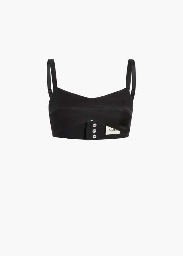 KNOX BRALETTE IN BLACK FLAT VIEW