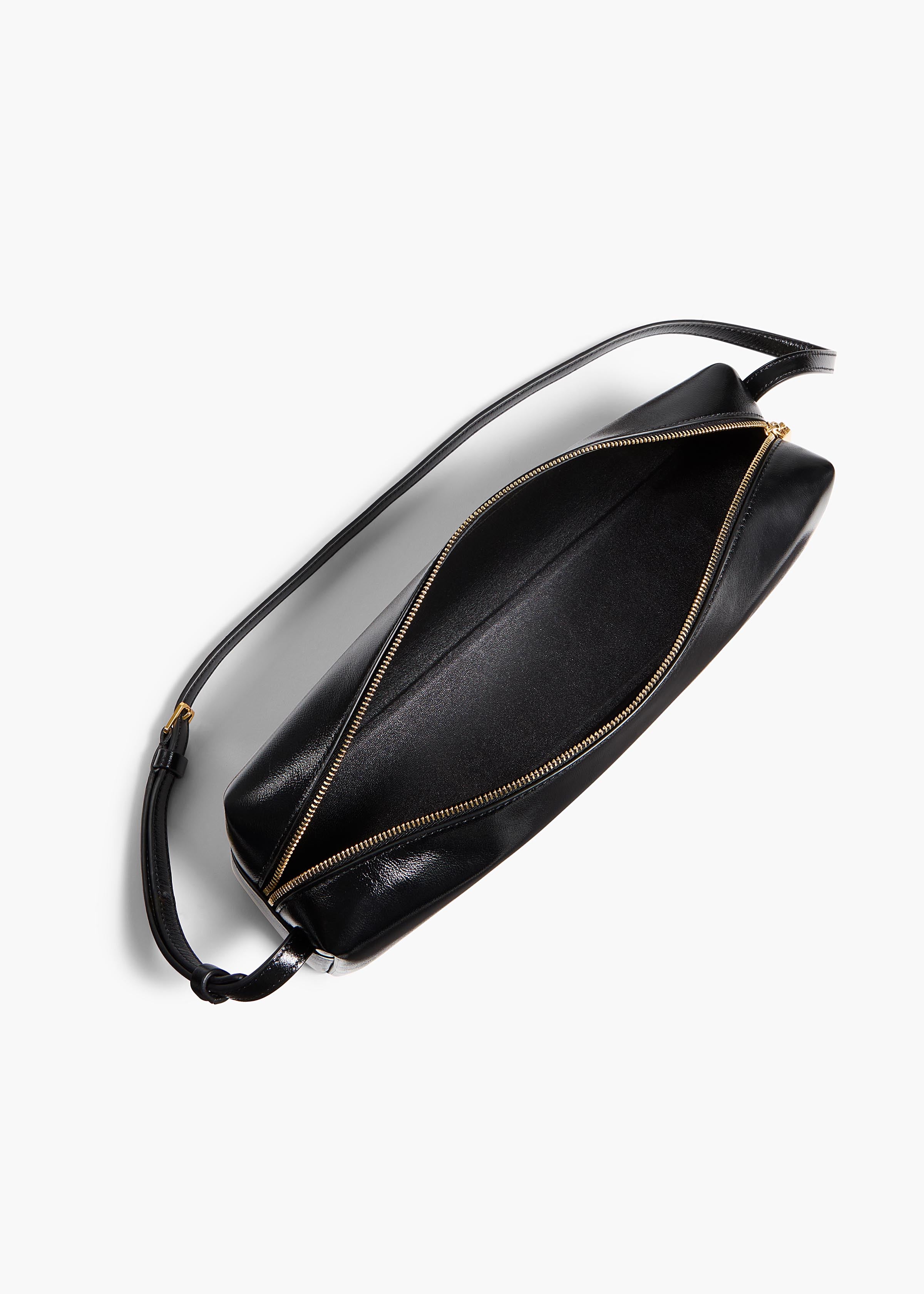 Kye Shoulder Bag in Black Crackle Patent Leather