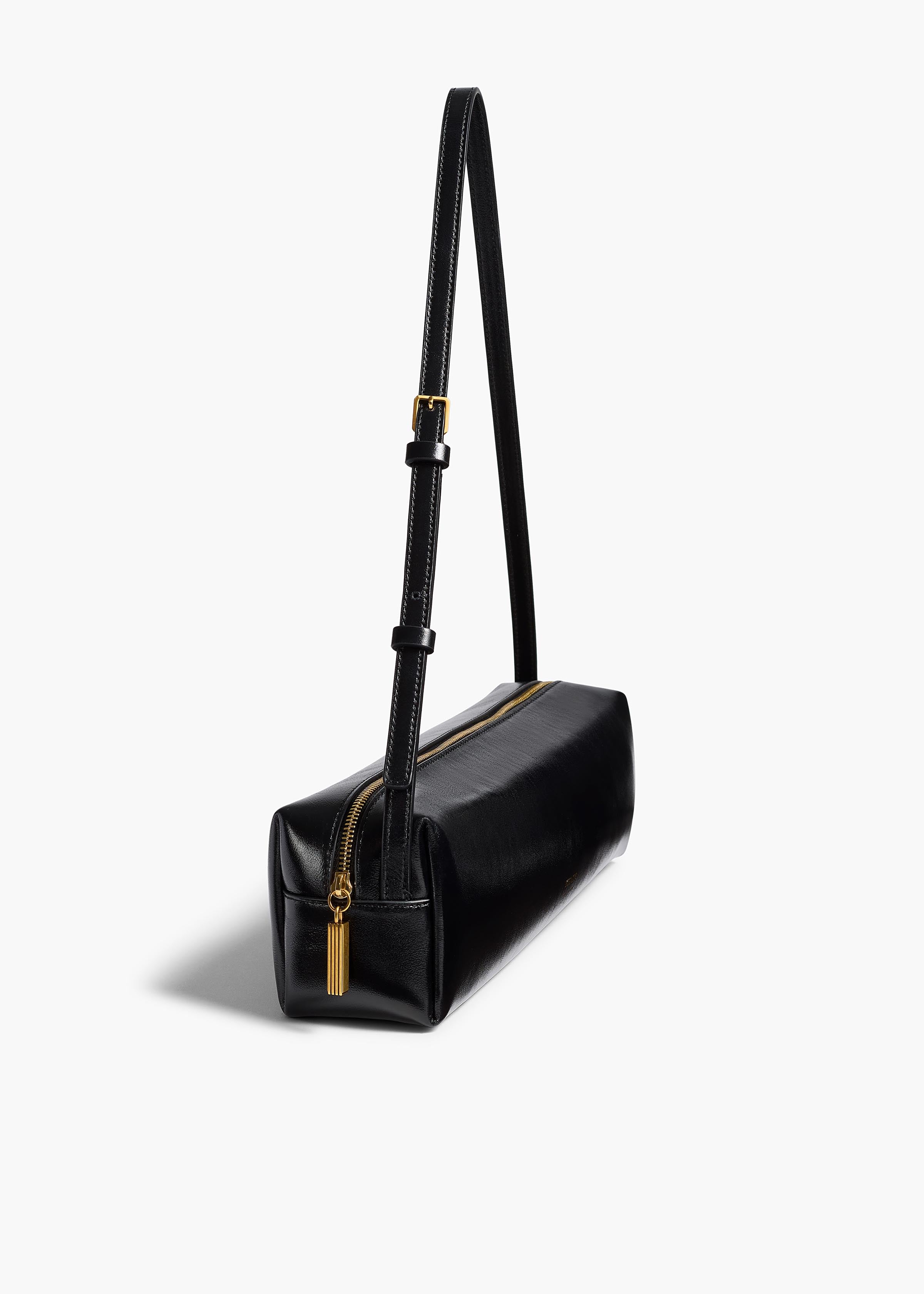 Kye Shoulder Bag in Black Crackle Patent Leather