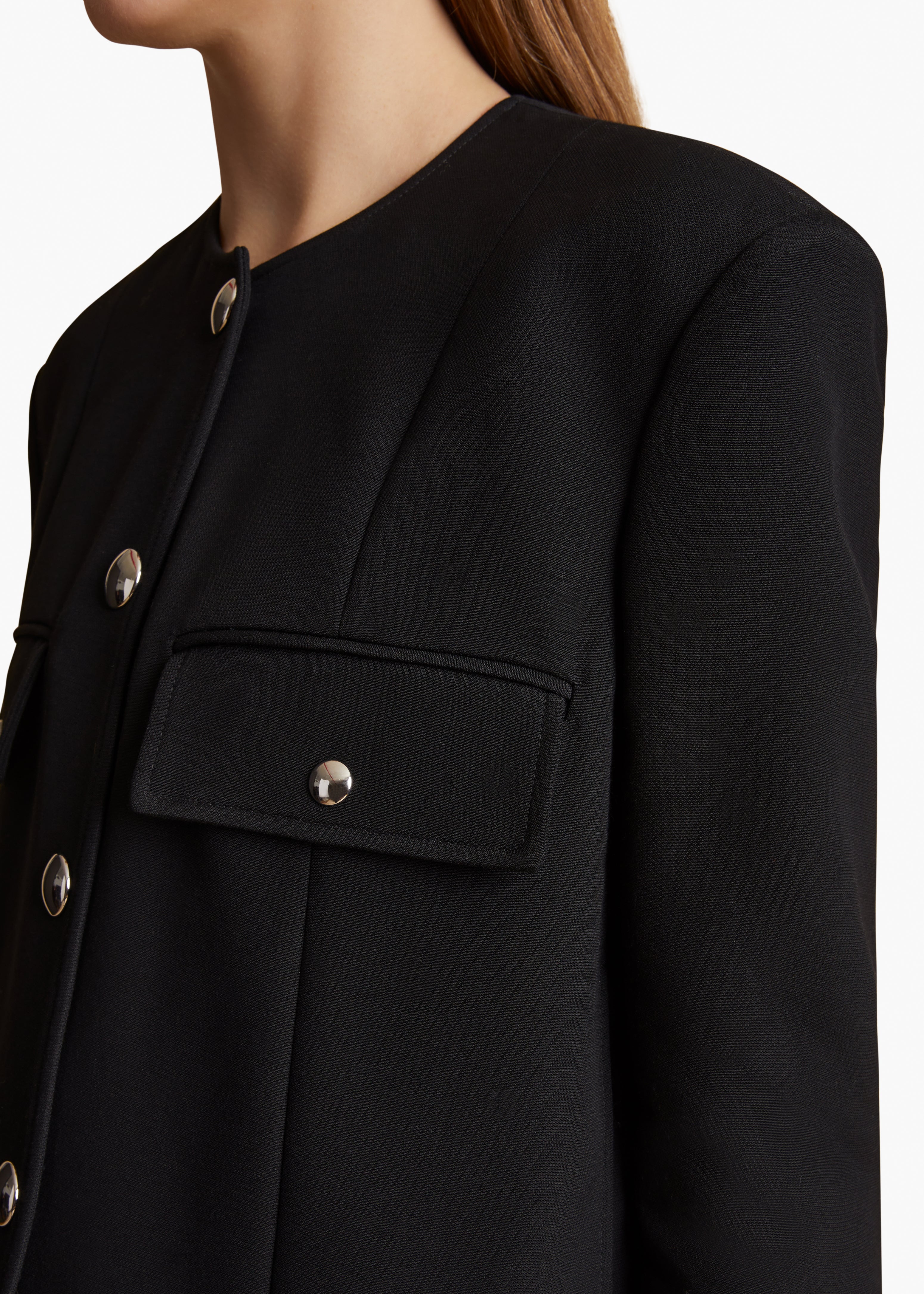 LAYBIN JACKET IN BLACK SUITING DETAILED VIEW 2