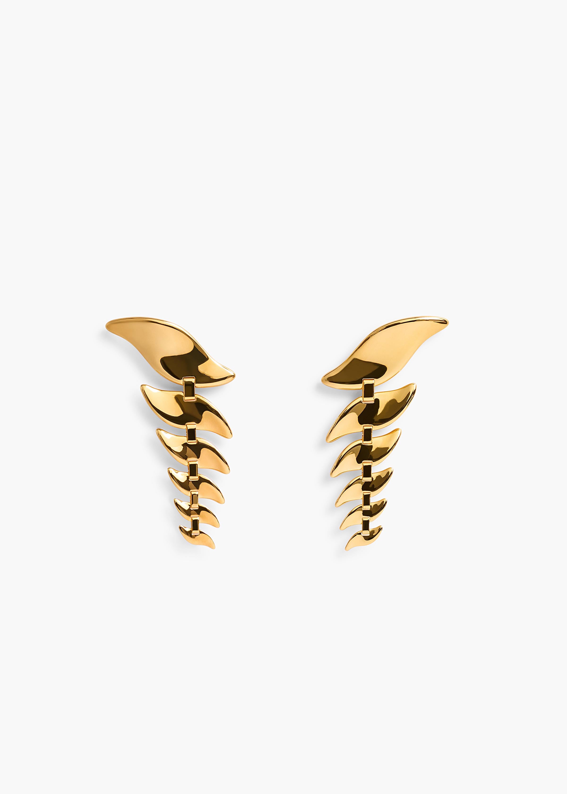 Leaf Cascading Earrings in Gold