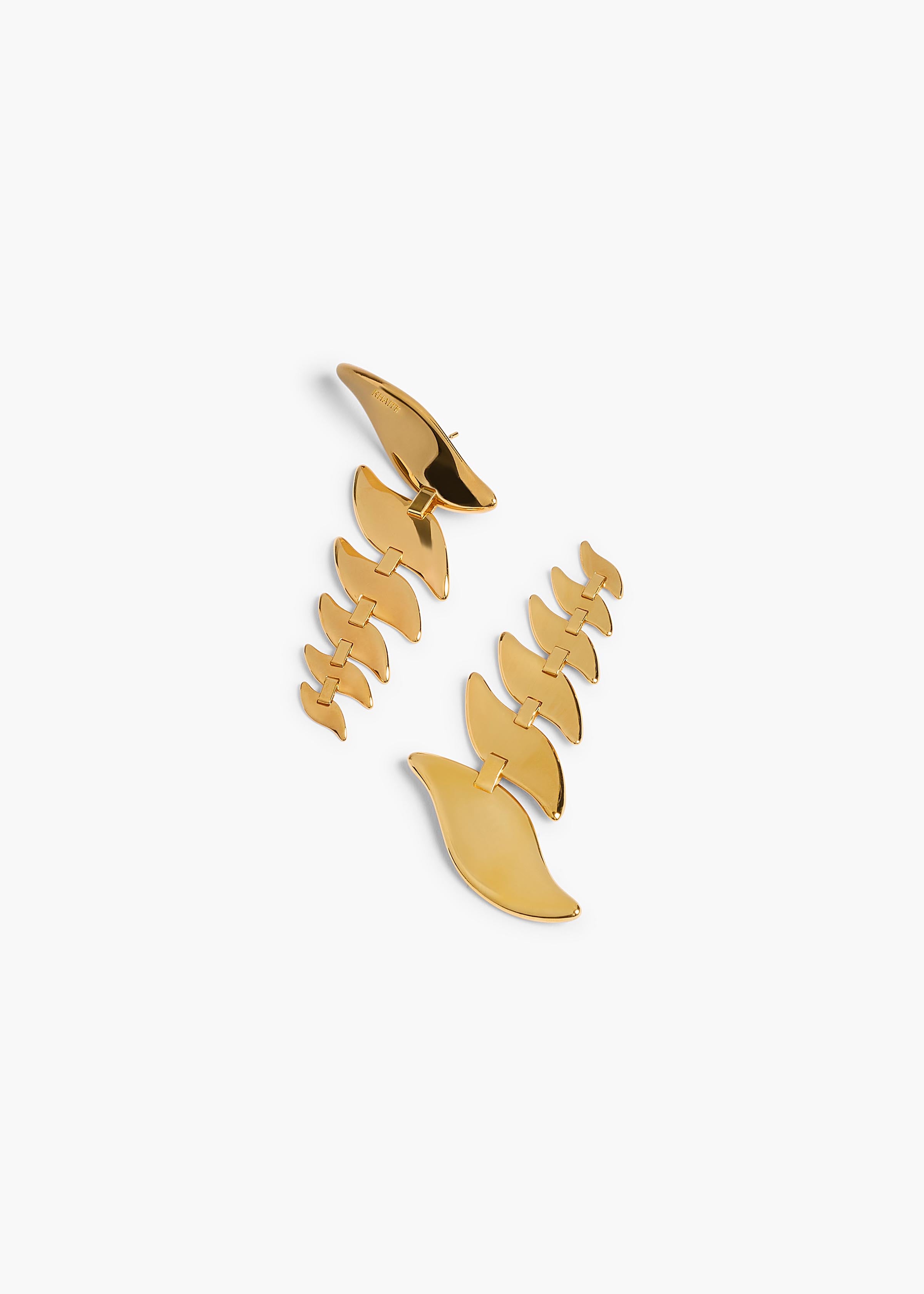 Leaf Cascading Earrings in Gold