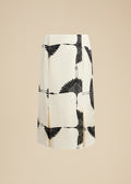 The Levy Skirt in Cream and Black Crane Print