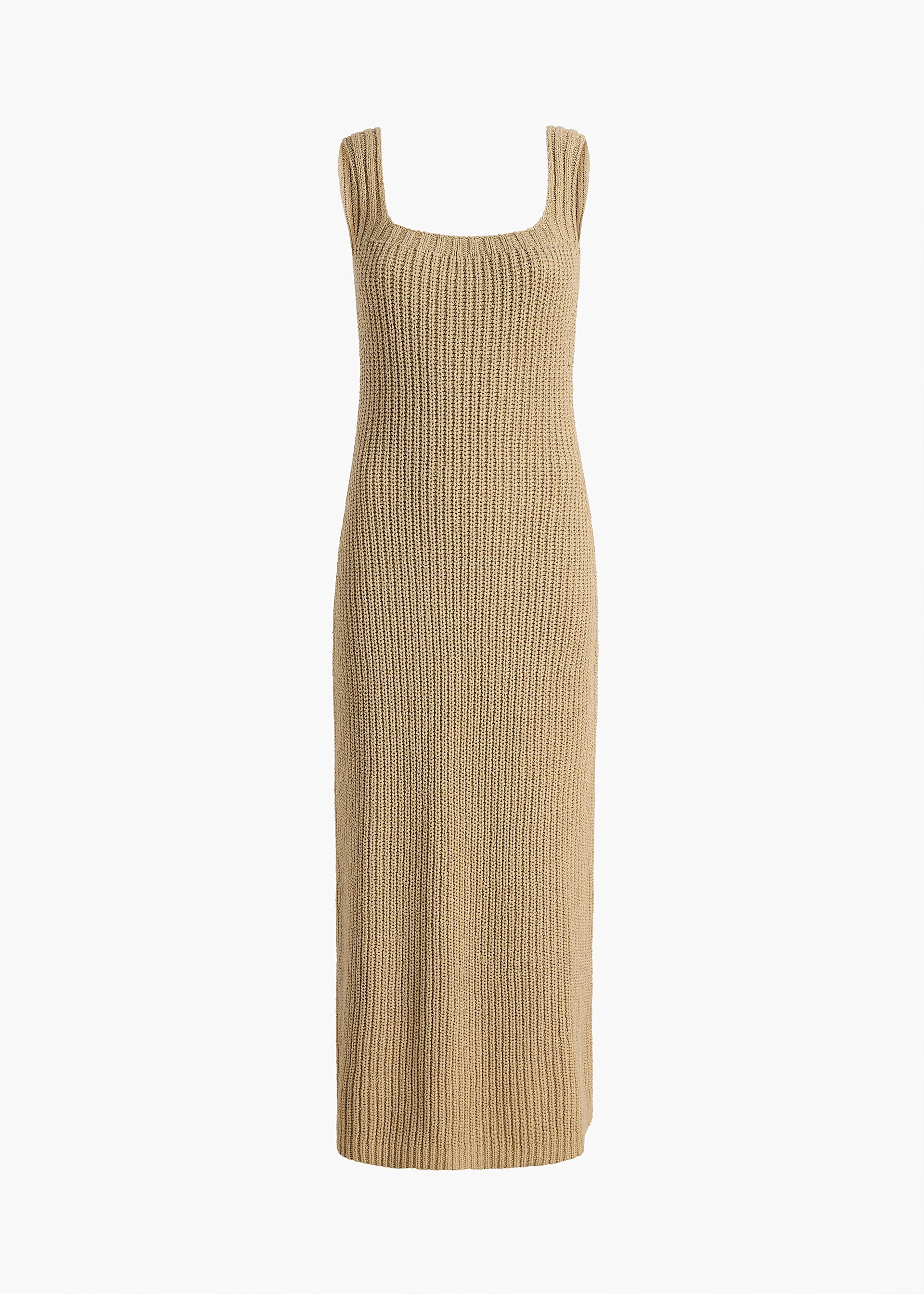 KHAITE Lex Dress in Beige - Tan Designer Dress