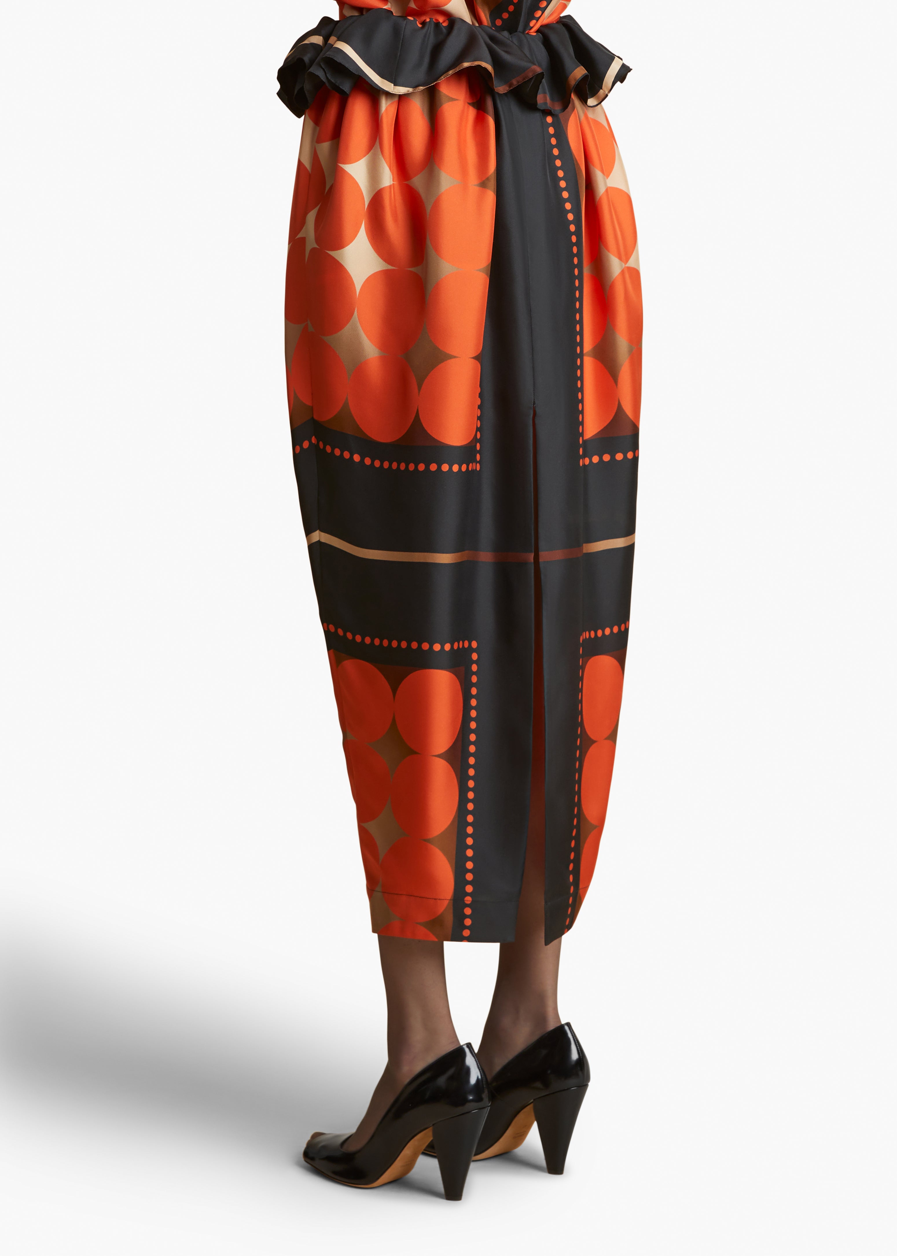 LILIA SKIRT IN ORANGE-MULTI BACK VIEW