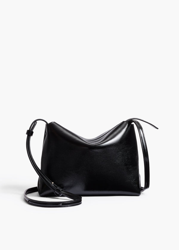 Lina Crossbody Bag in Black Crackle Patent Leather