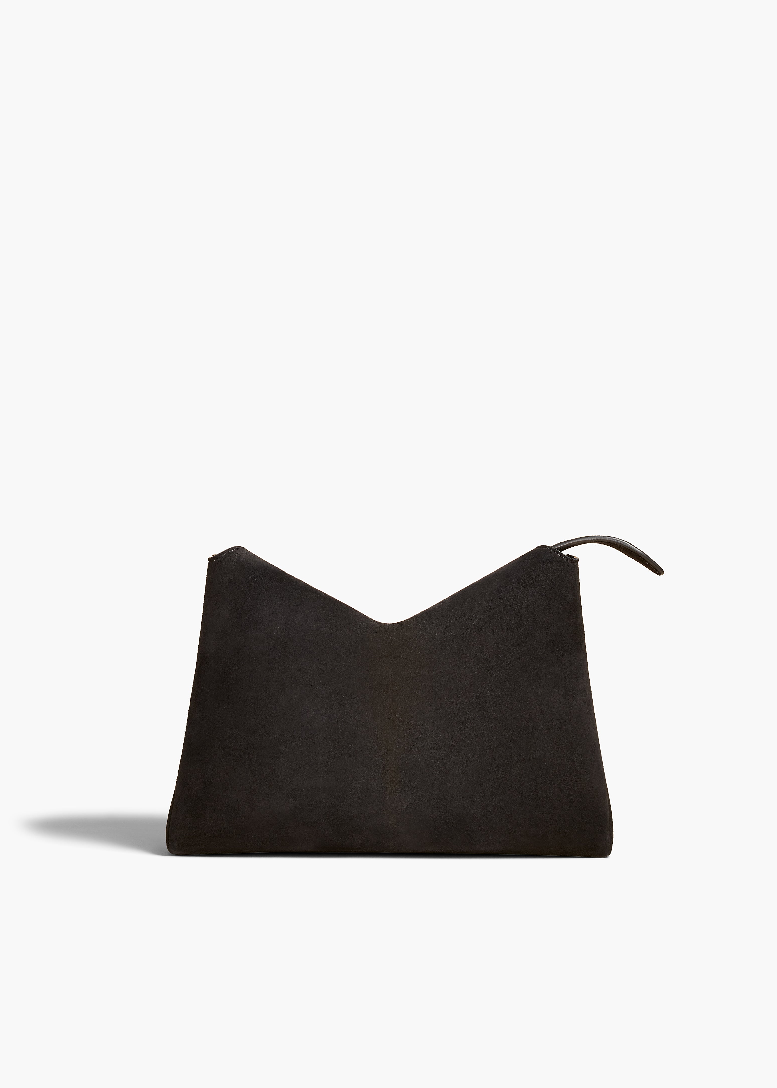 LINA MEDIUM CROSSBODY IN BLACK SUEDE FRONT VIEW WITHOUT STRAP