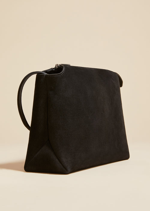 The Lina Crossbody Bag in Black Suede