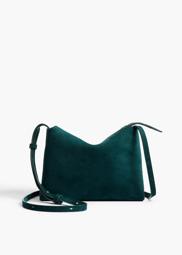 Lina Crossbody Bag in English Green Suede