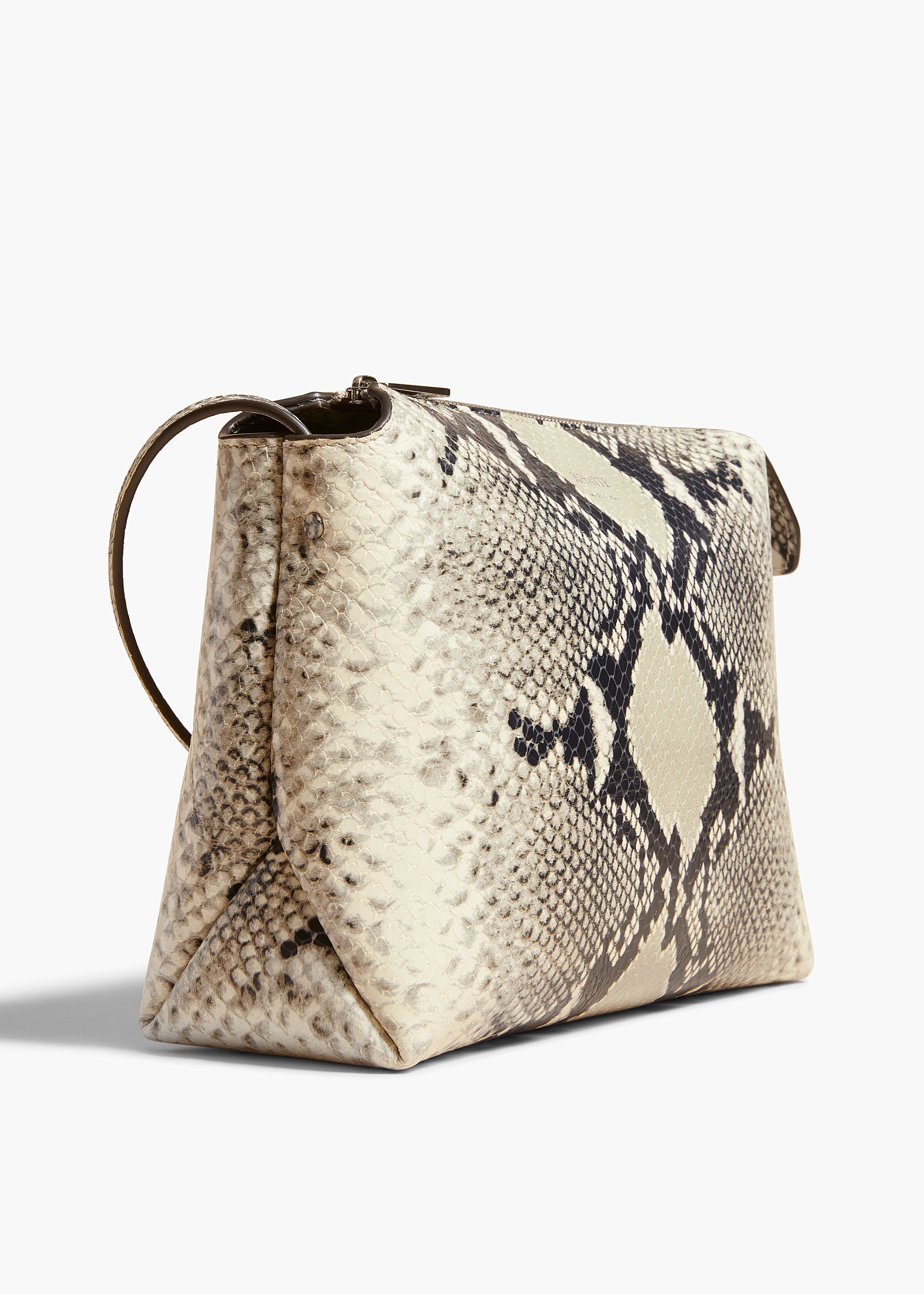 LINA MEDIUM CROSSBODY IN NATURAL PYTHON DETAILED VIEW