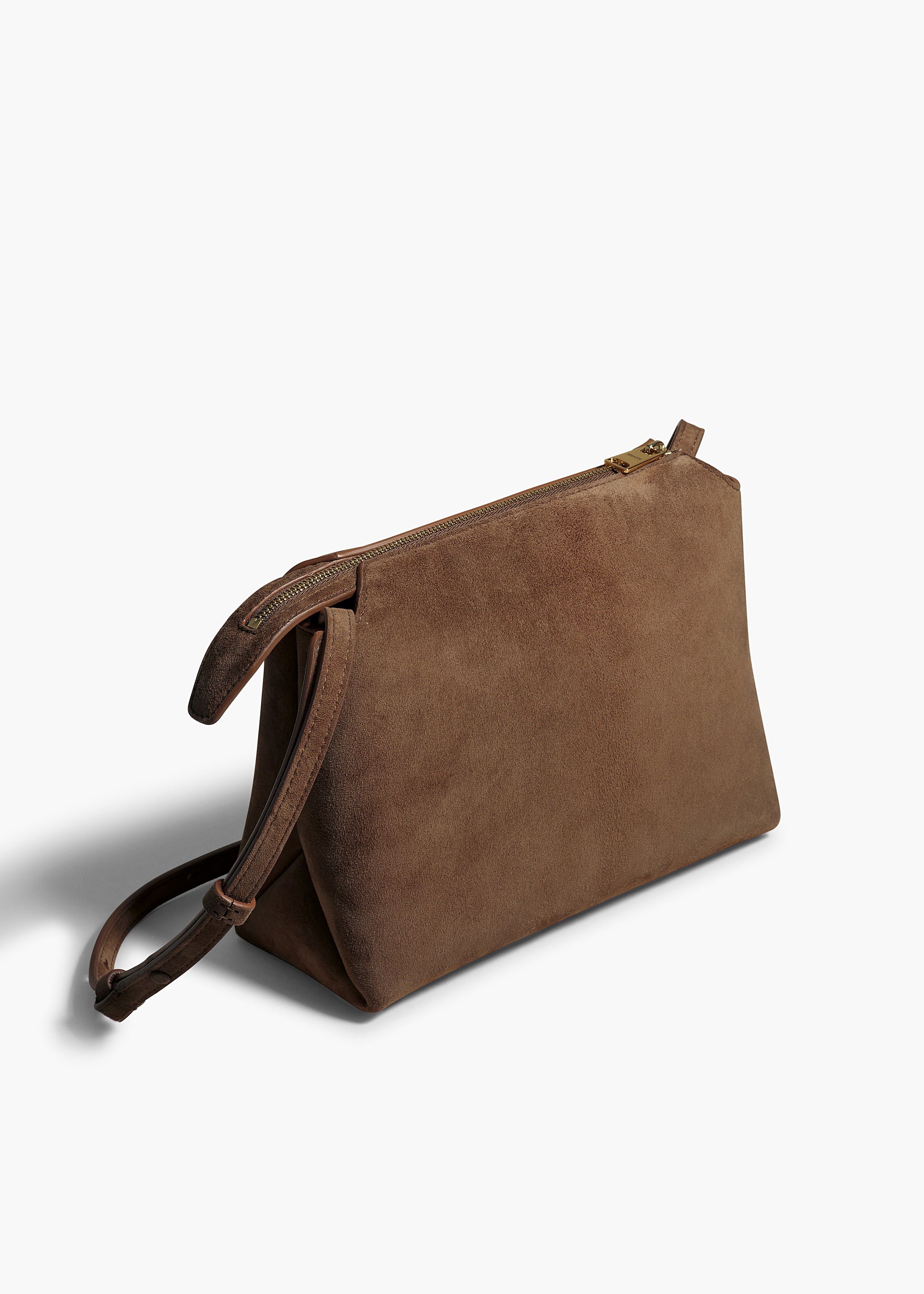 LINA MEDIUM CROSSBODY IN CEDAR SUEDE ANGLED VIEW