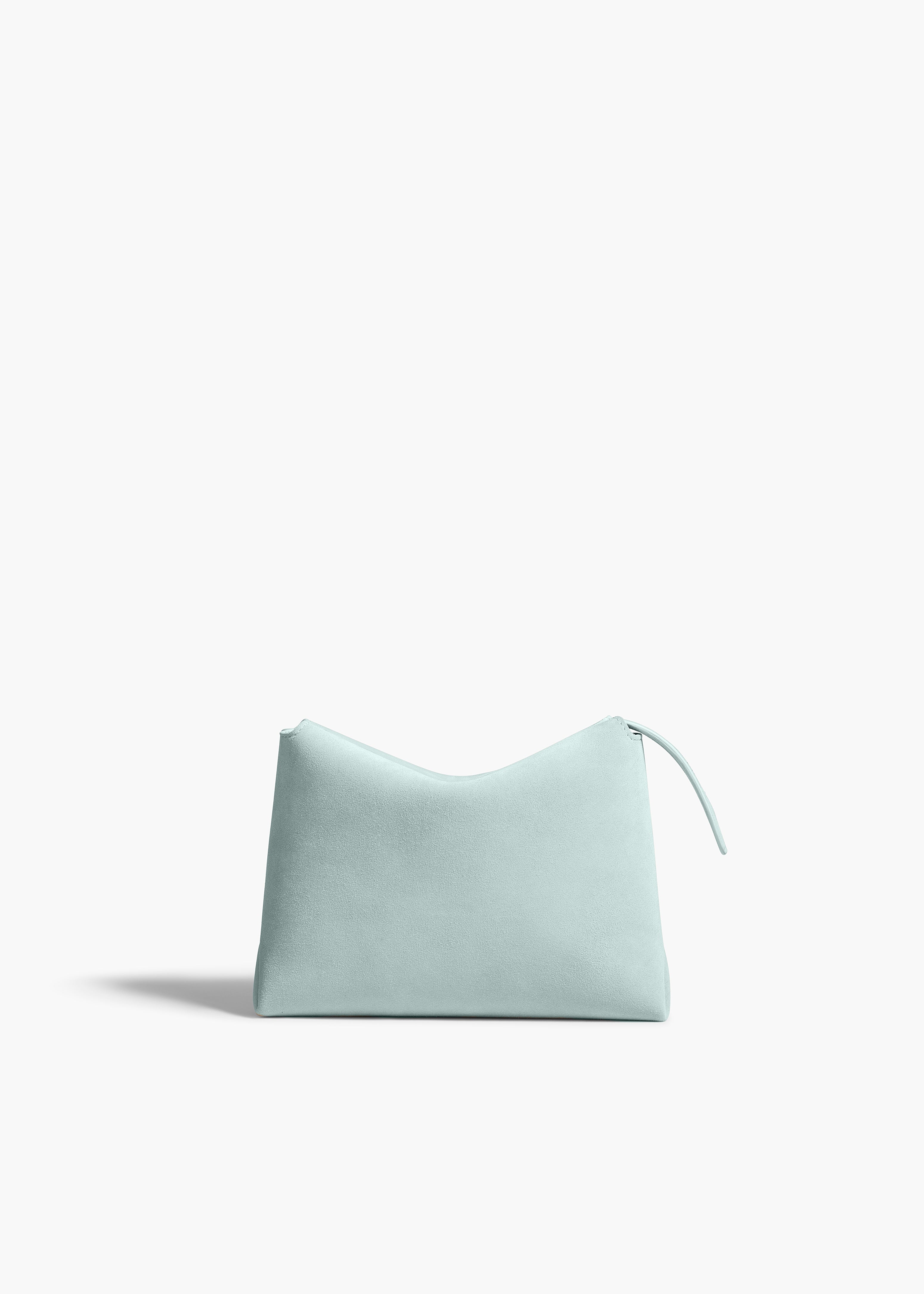 LINA SMALL POUCHETTE IN BABY BLUE SUEDE FRONT VIEW