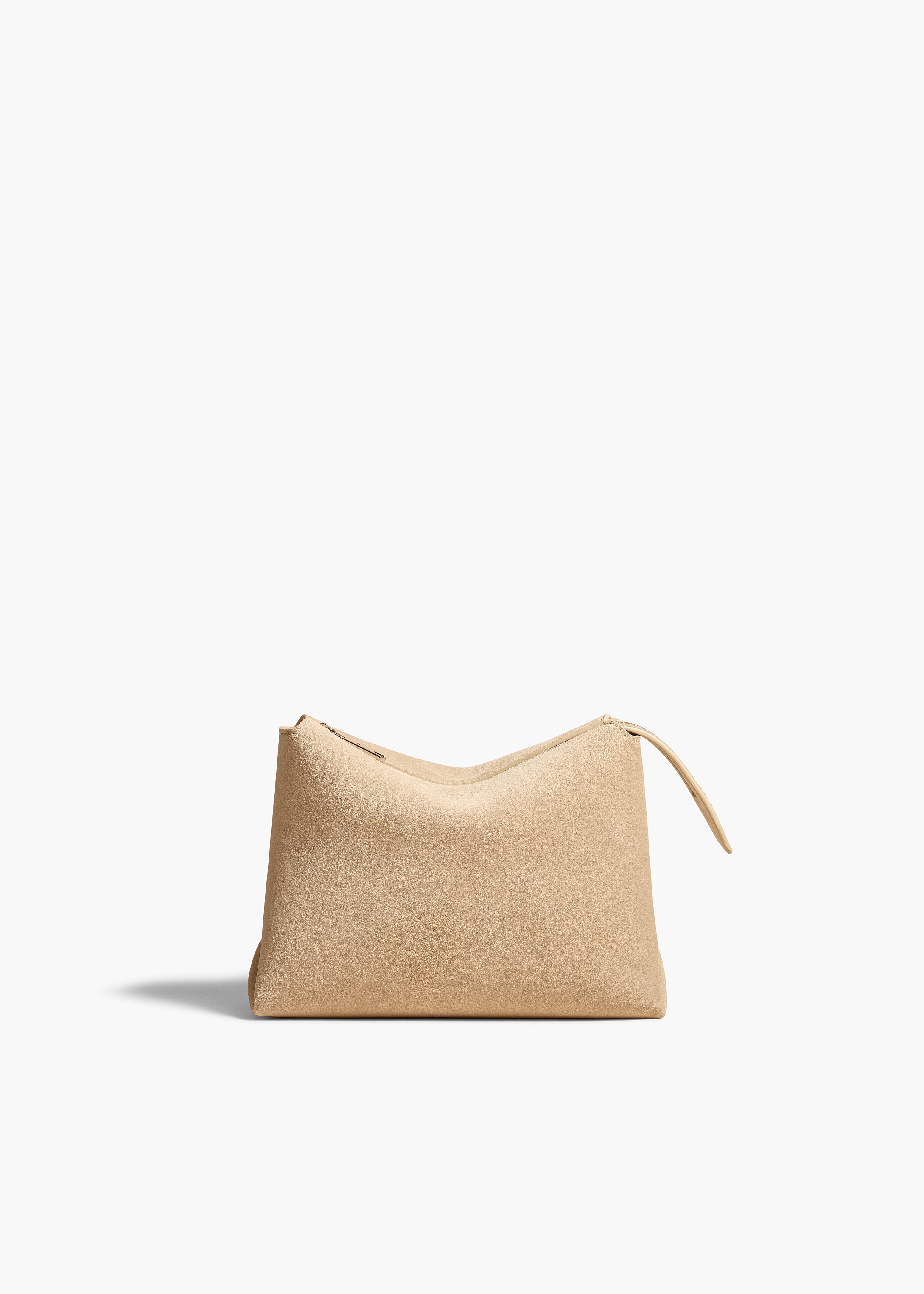 LINA SMALL POUCHETTE IN DARK IVORY SUEDE FRONT VIEW