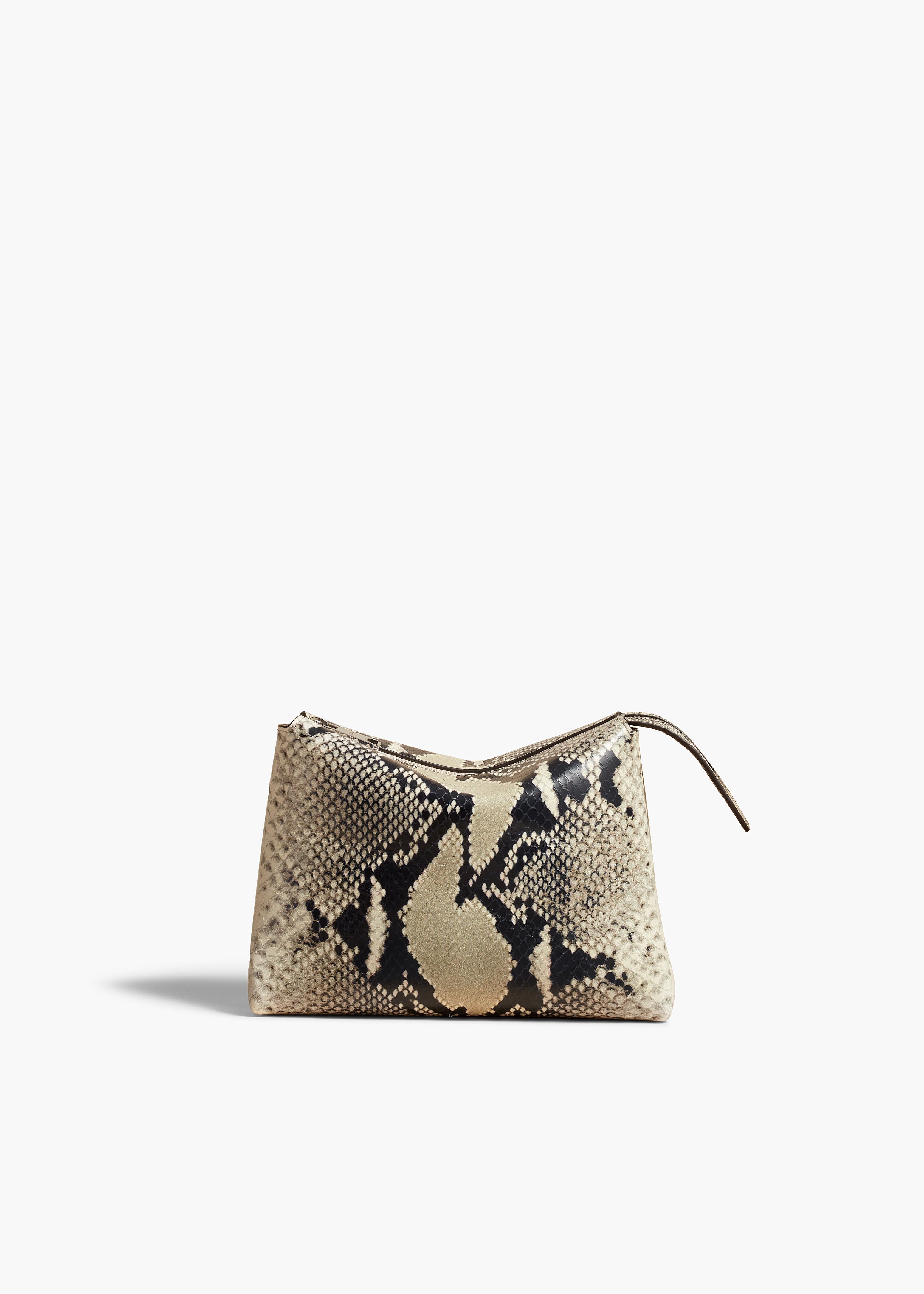 LINA SMALL POUCHETTE IN NATURAL PYTHON FRONT VIEW