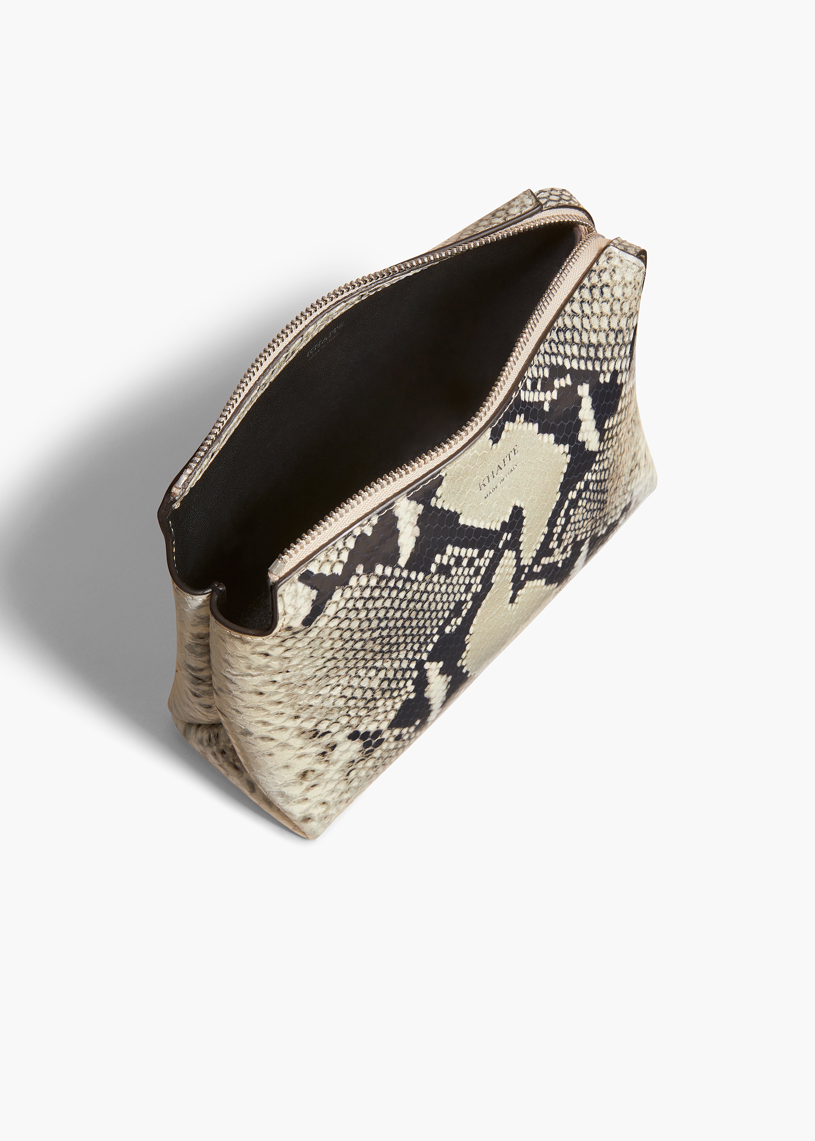 LINA SMALL POUCHETTE IN NATURAL PYTHON OVERHEAD VIEW