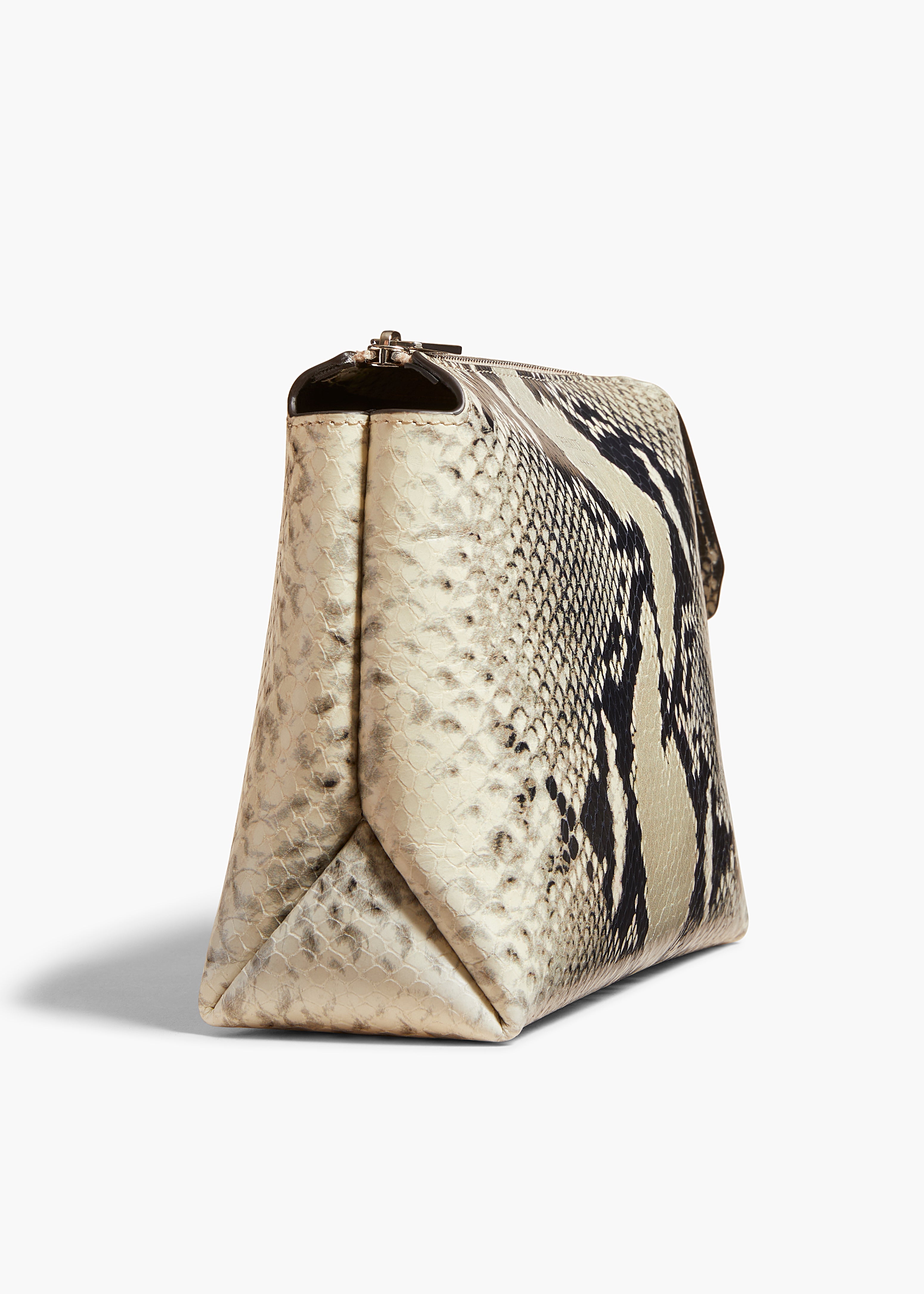 LINA SMALL POUCHETTE IN NATURAL PYTHON DETAILED VIEW