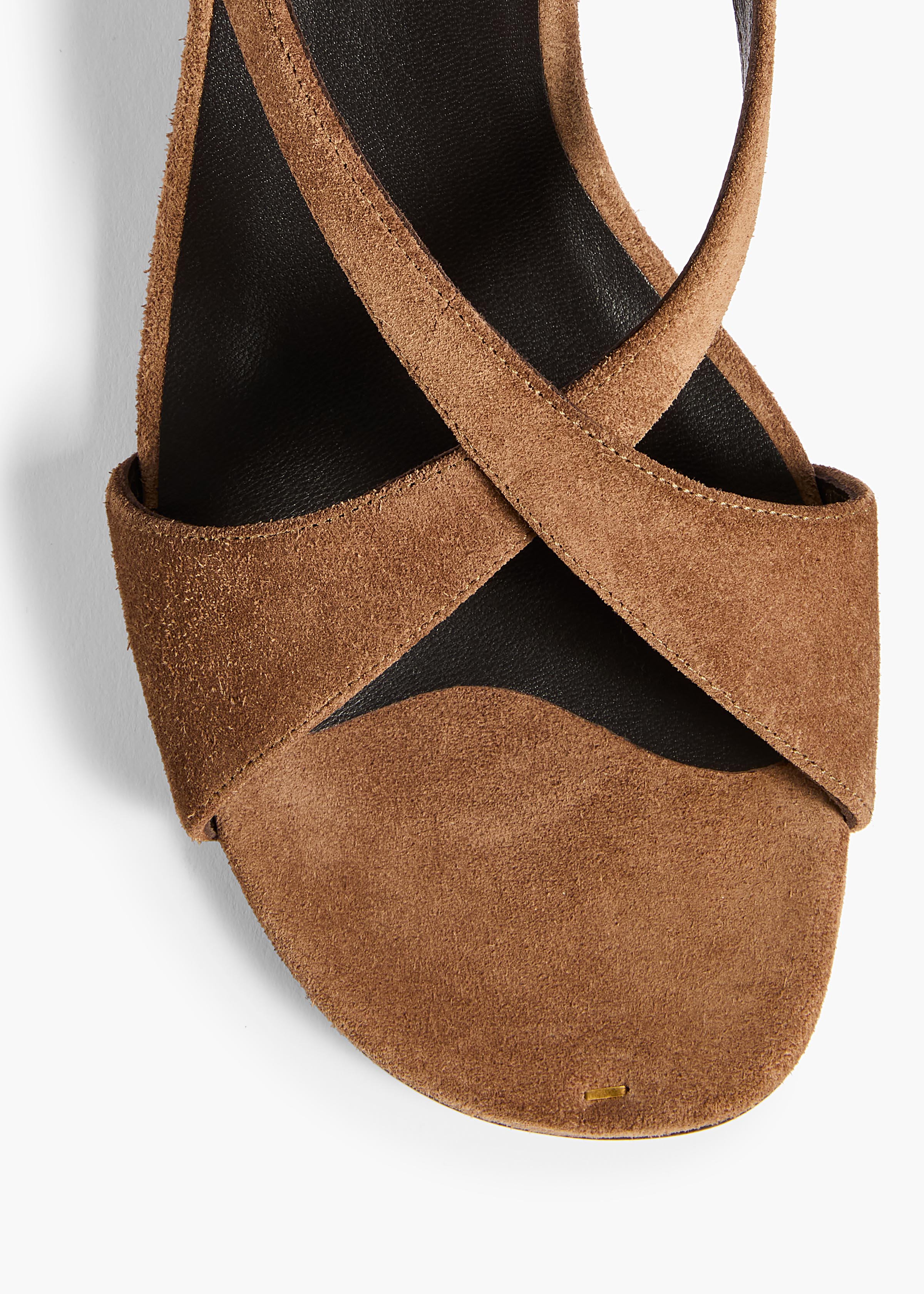 Liria Kitten Heel Sandal in Dattero Suede