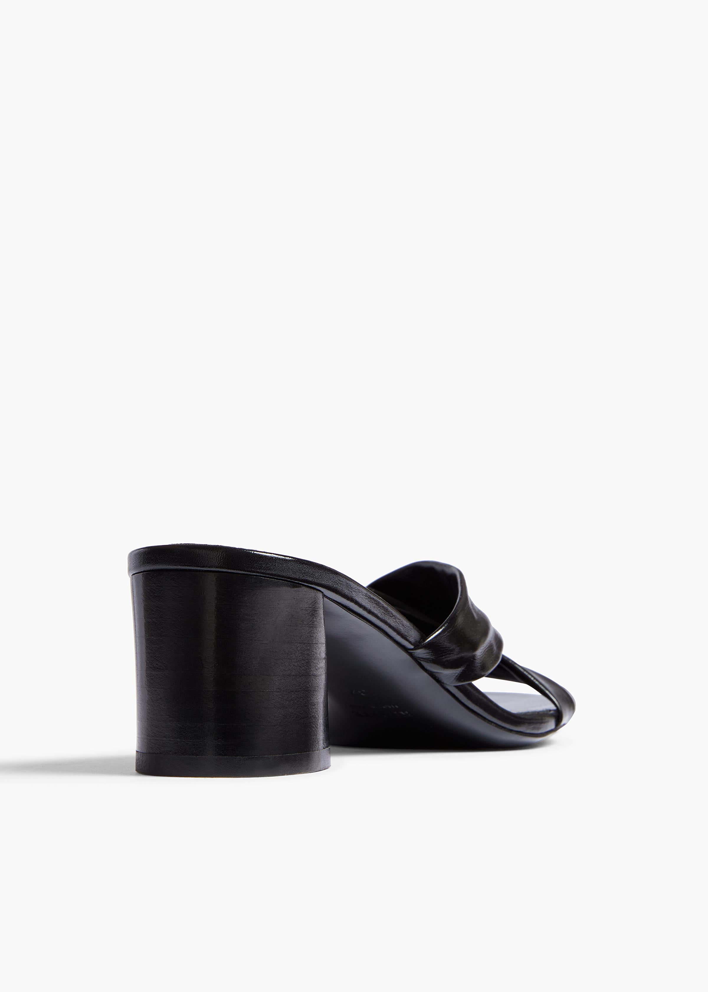 Liria Sandal in Black Glazed Leather