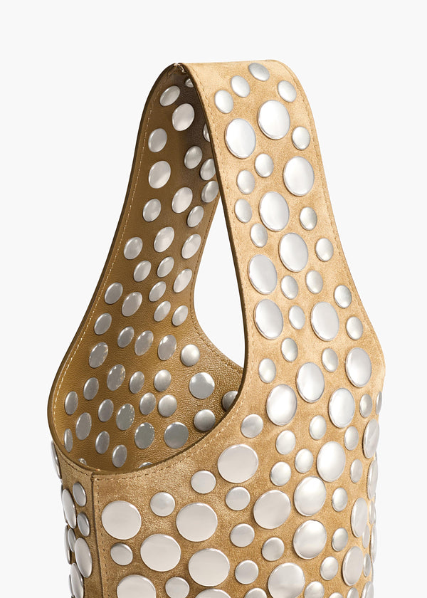 Livia Bag in Mud Suede with Silver Studs