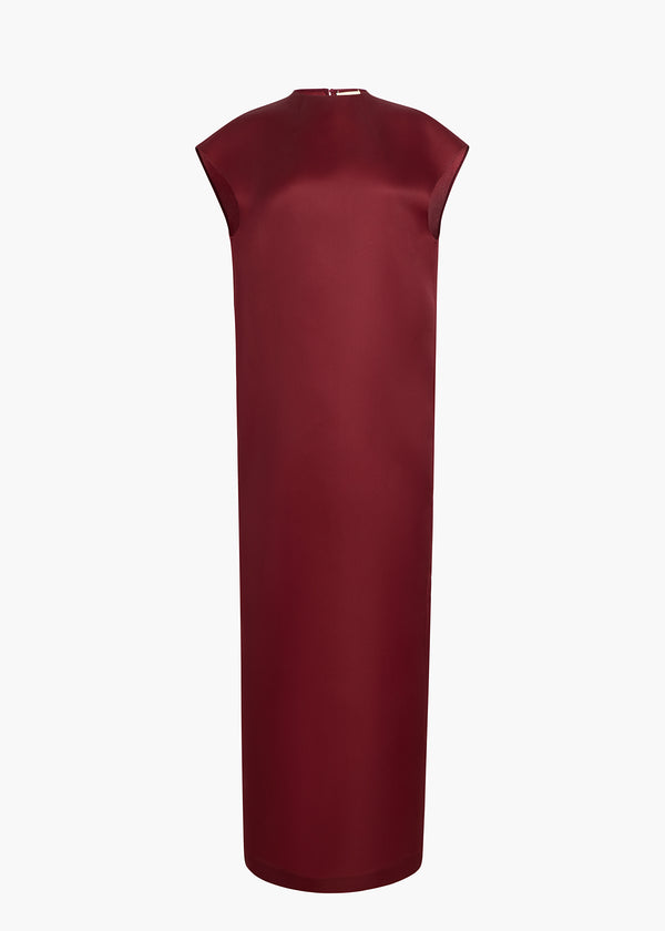 LOHAN DRESS IN OXBLOOD FLAT