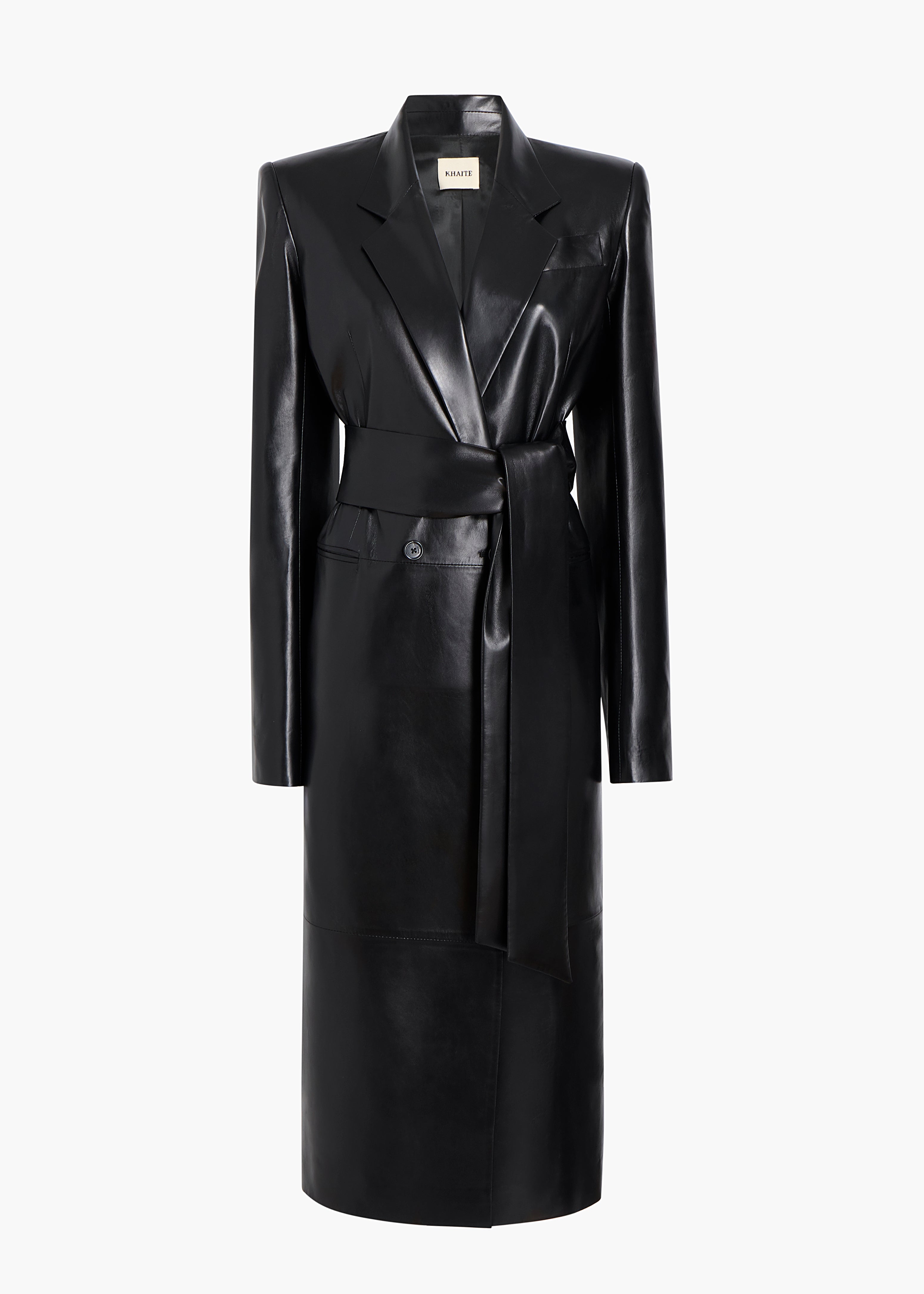 KHAITE - Lolo Coat in Black Leather