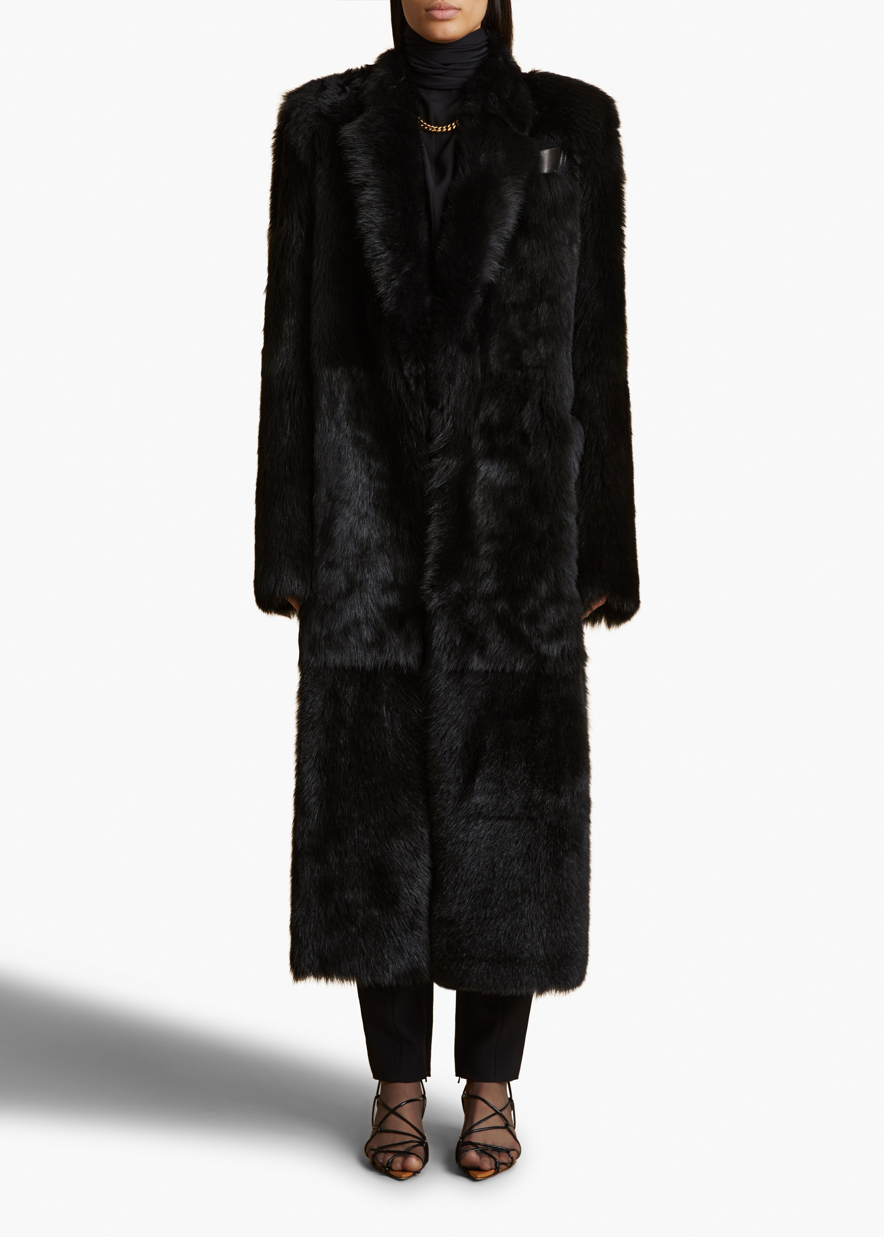 KHAITE - Lolo Shearling Coat in Black