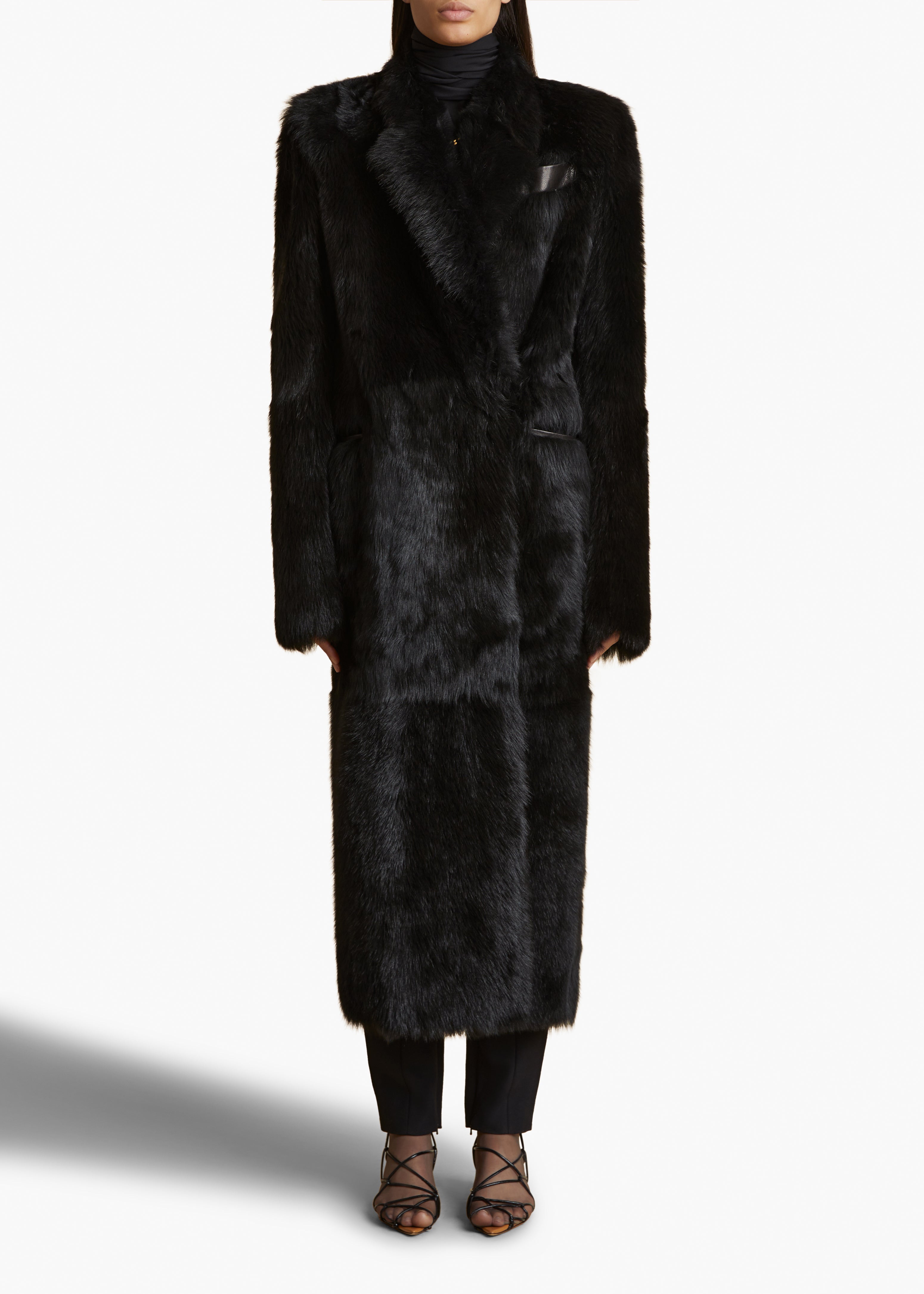 KHAITE - Lolo Shearling Coat in Black