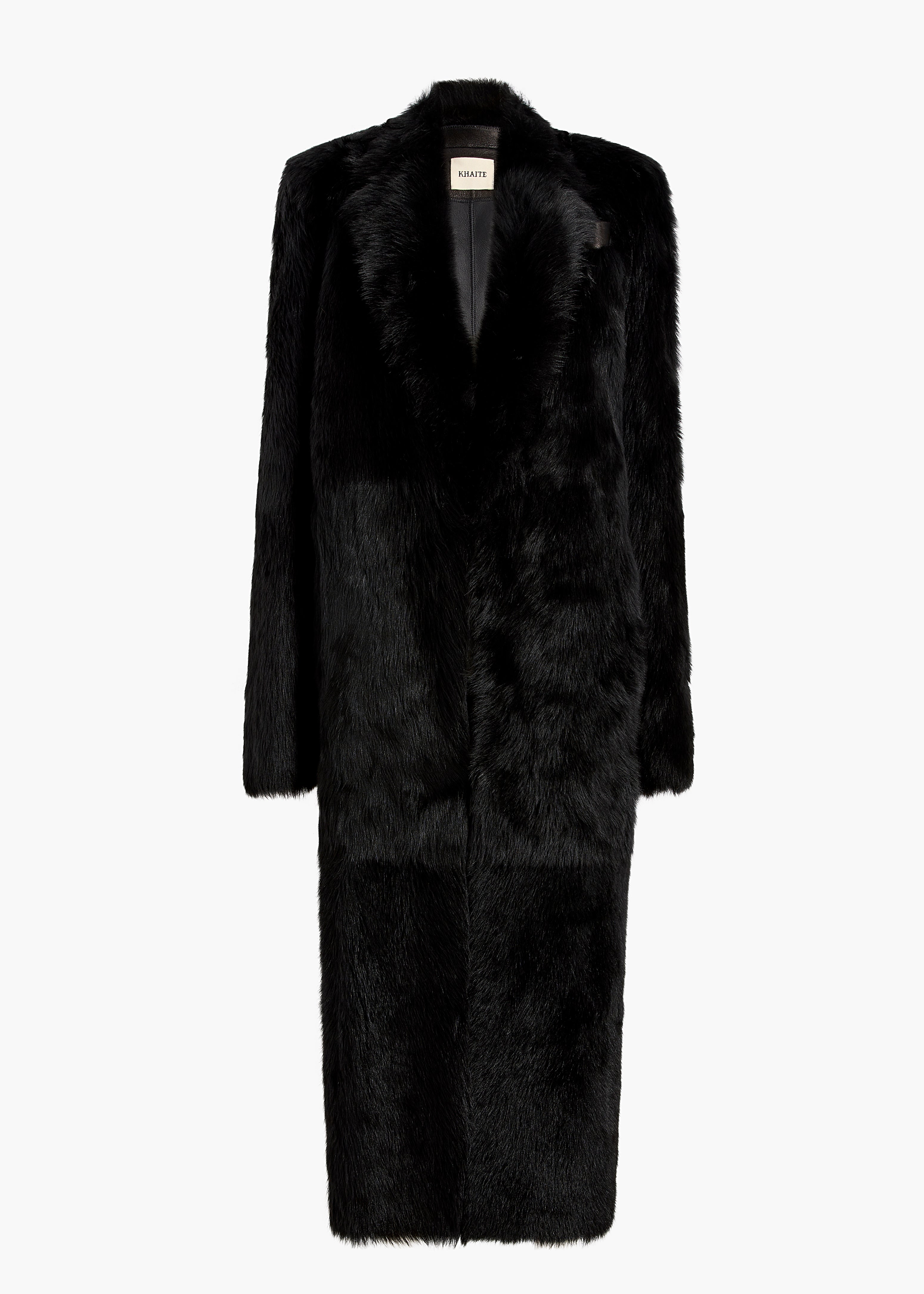 KHAITE - Lolo Shearling Coat in Black