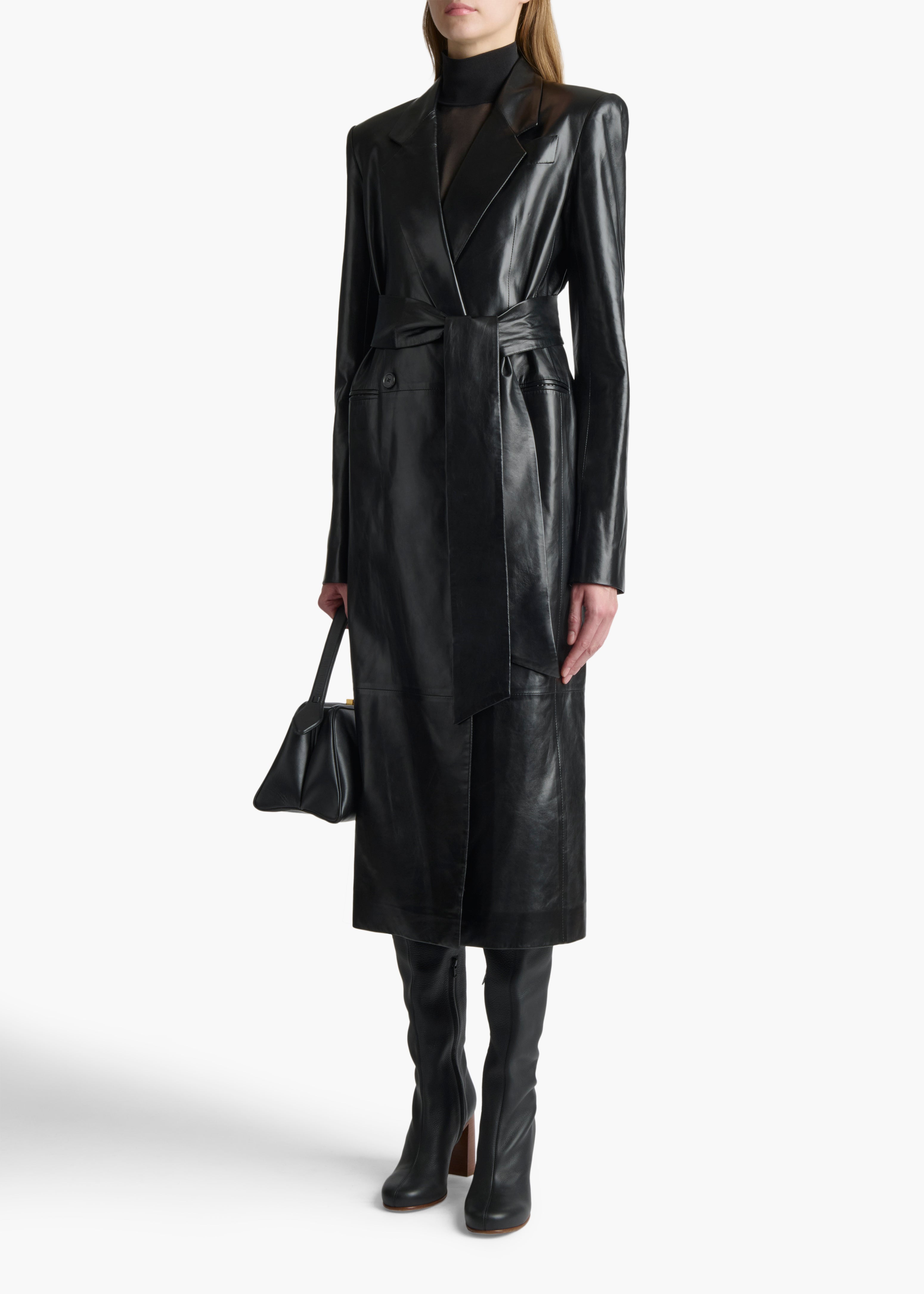 KHAITE - Lolo Coat in Black Leather