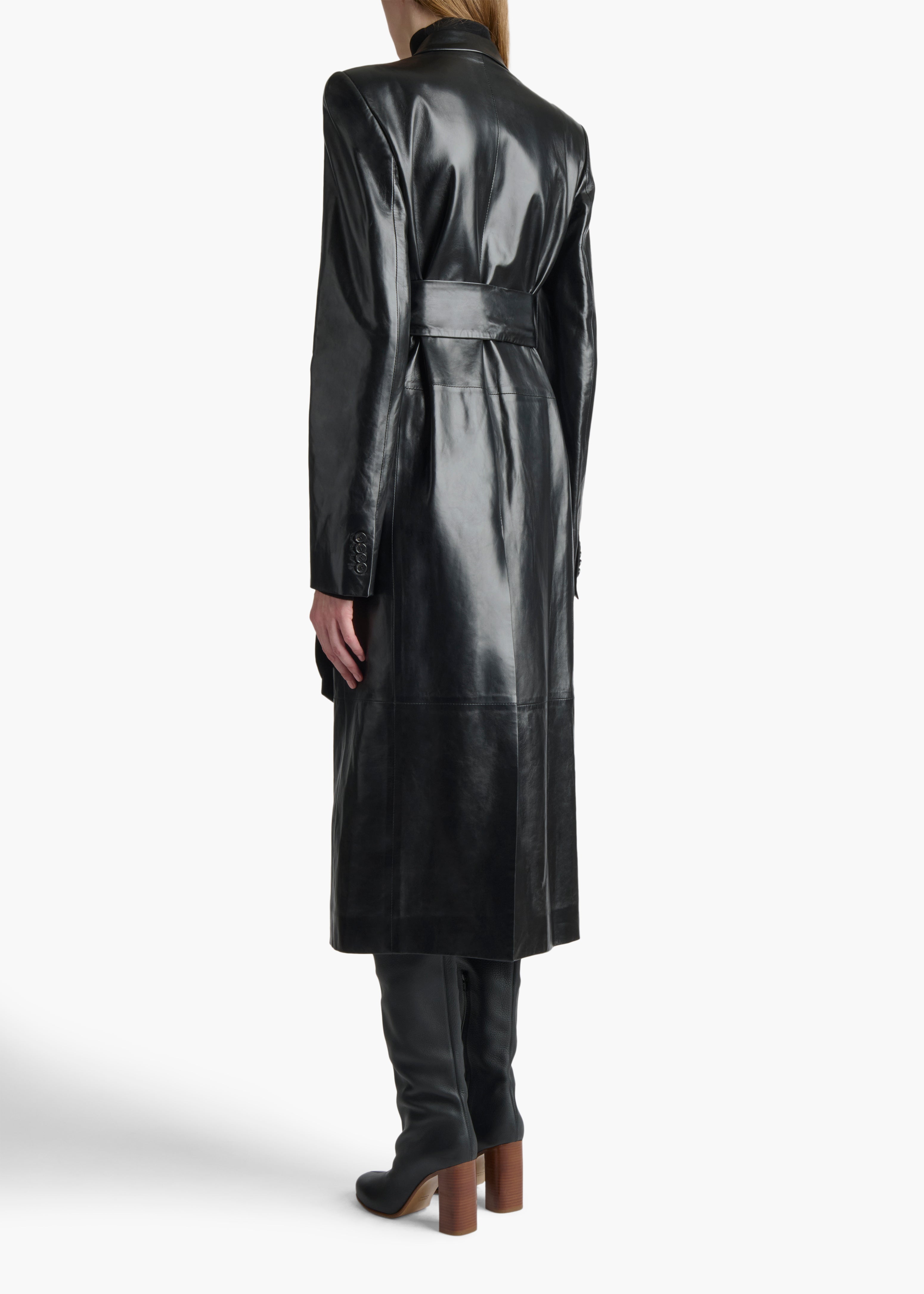 KHAITE - Lolo Coat in Black Leather