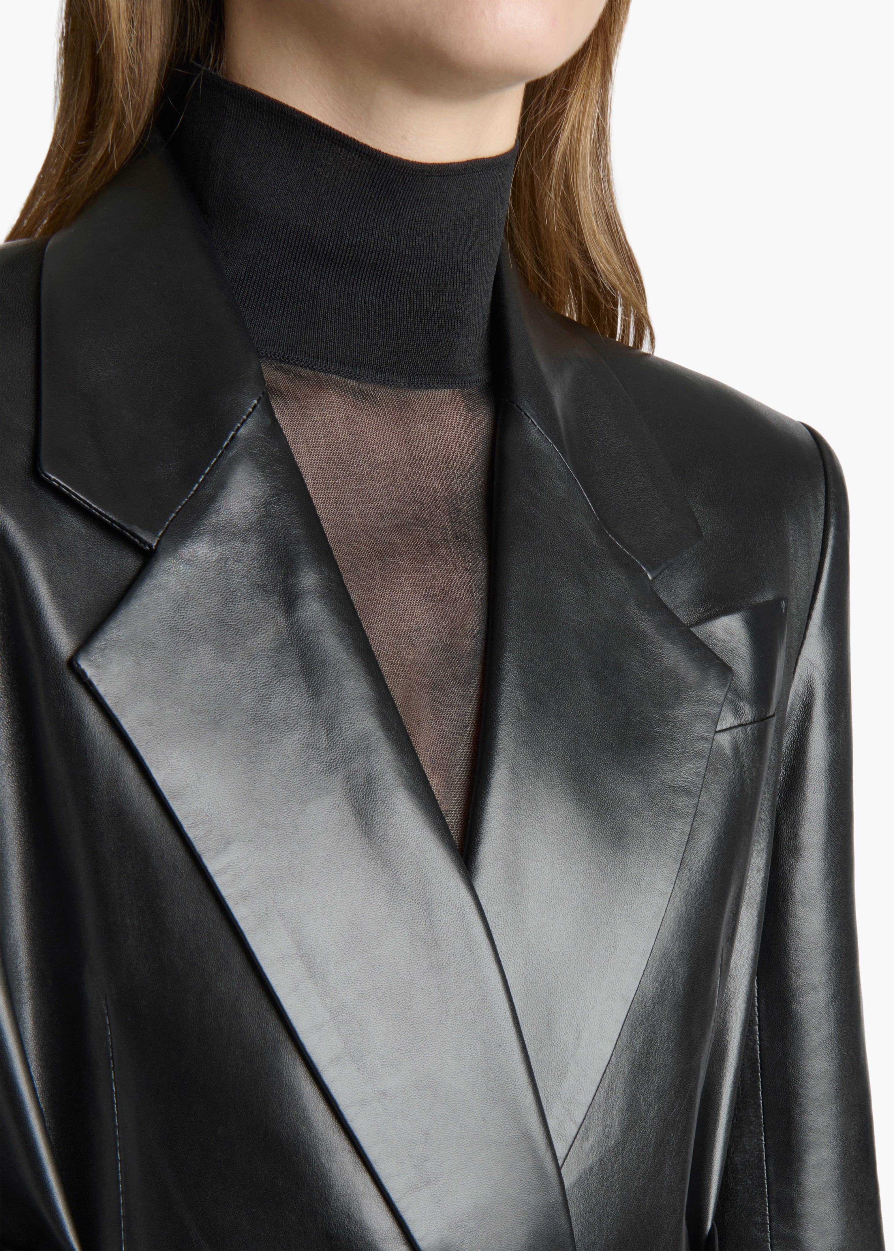 KHAITE - Lolo Coat in Black Leather