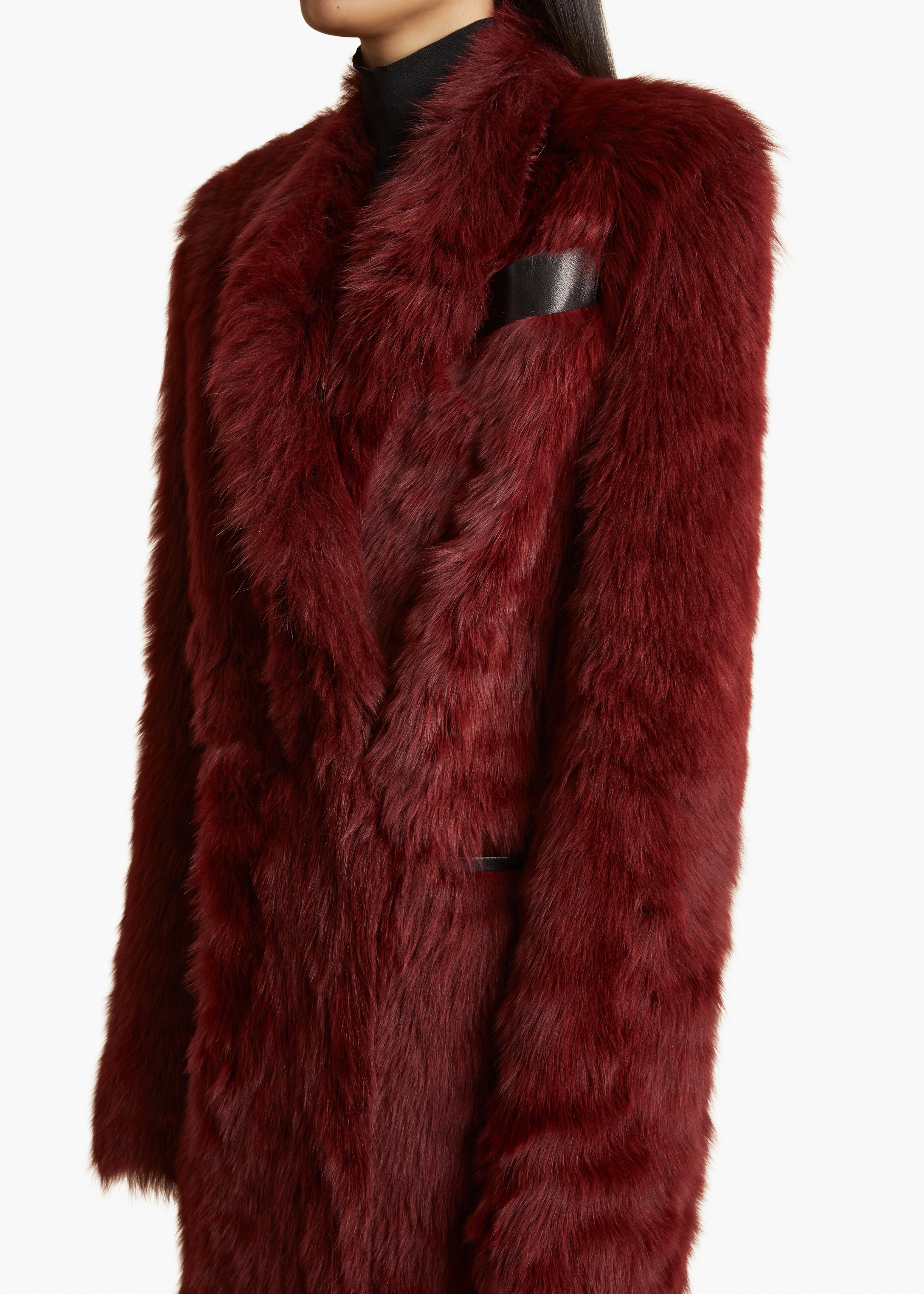 KHAITE LLC - Lolo Shearling Coat in Oxblood