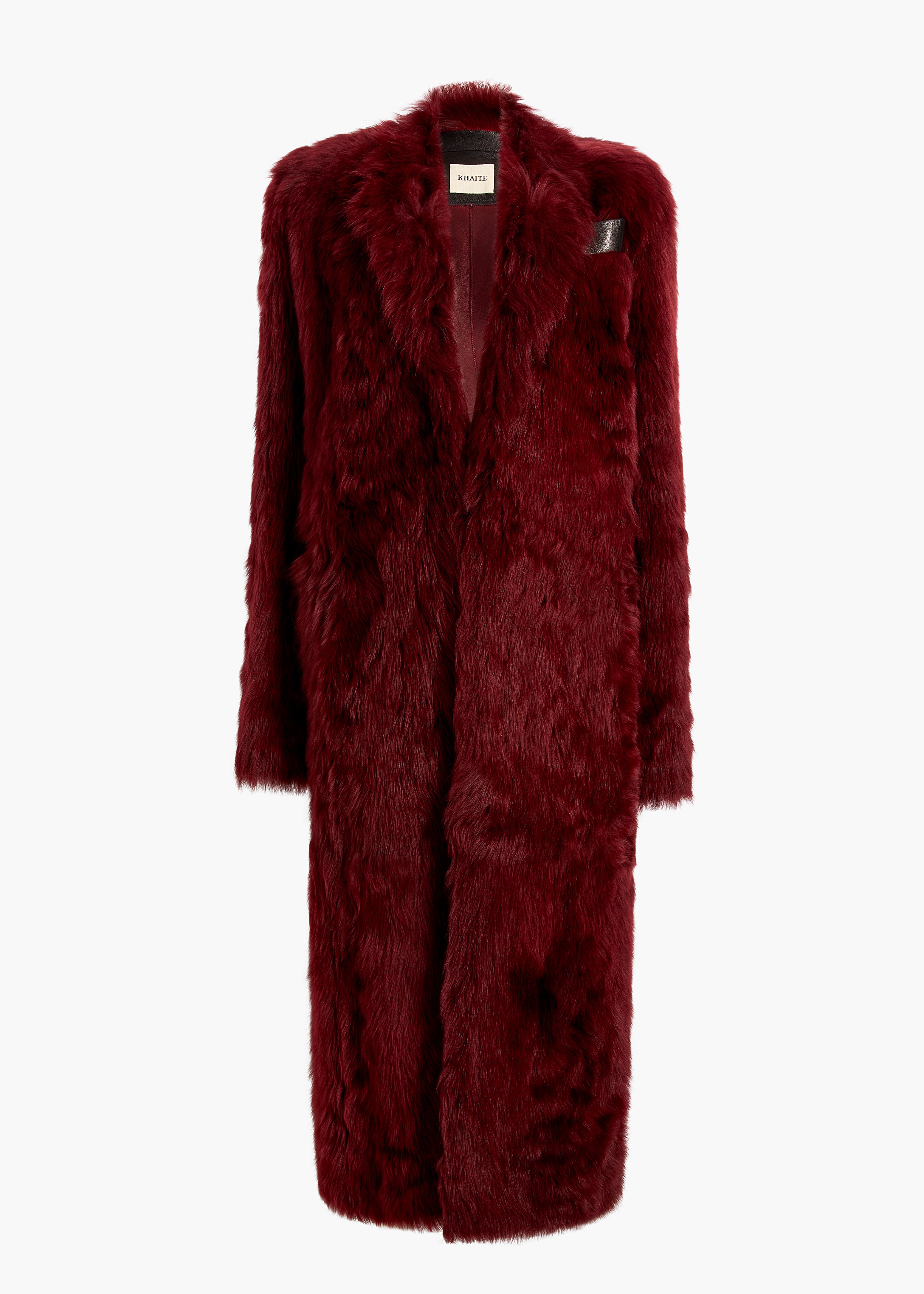 KHAITE LLC - Lolo Shearling Coat in Oxblood