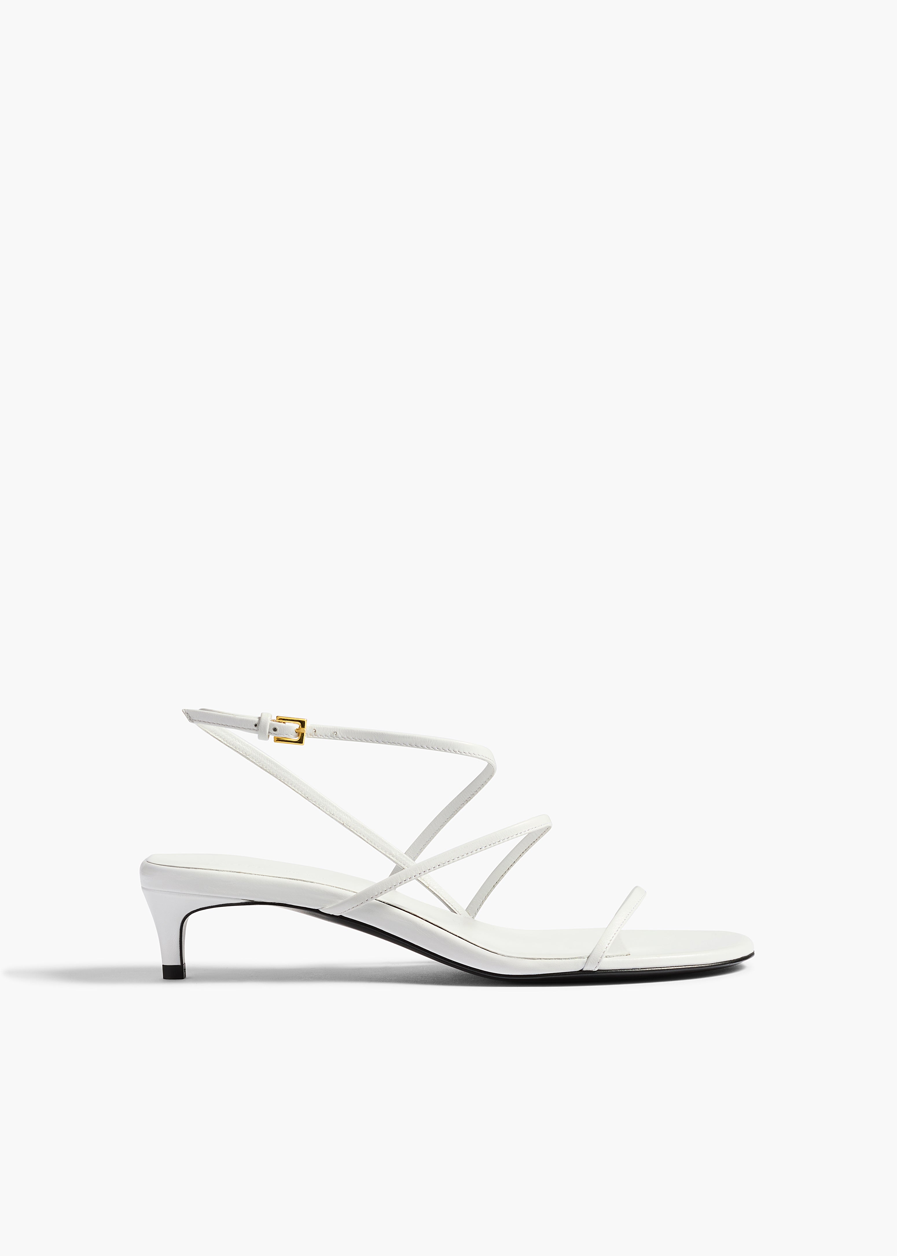 Loop Kitten Heel Sandal in Chalk Leather