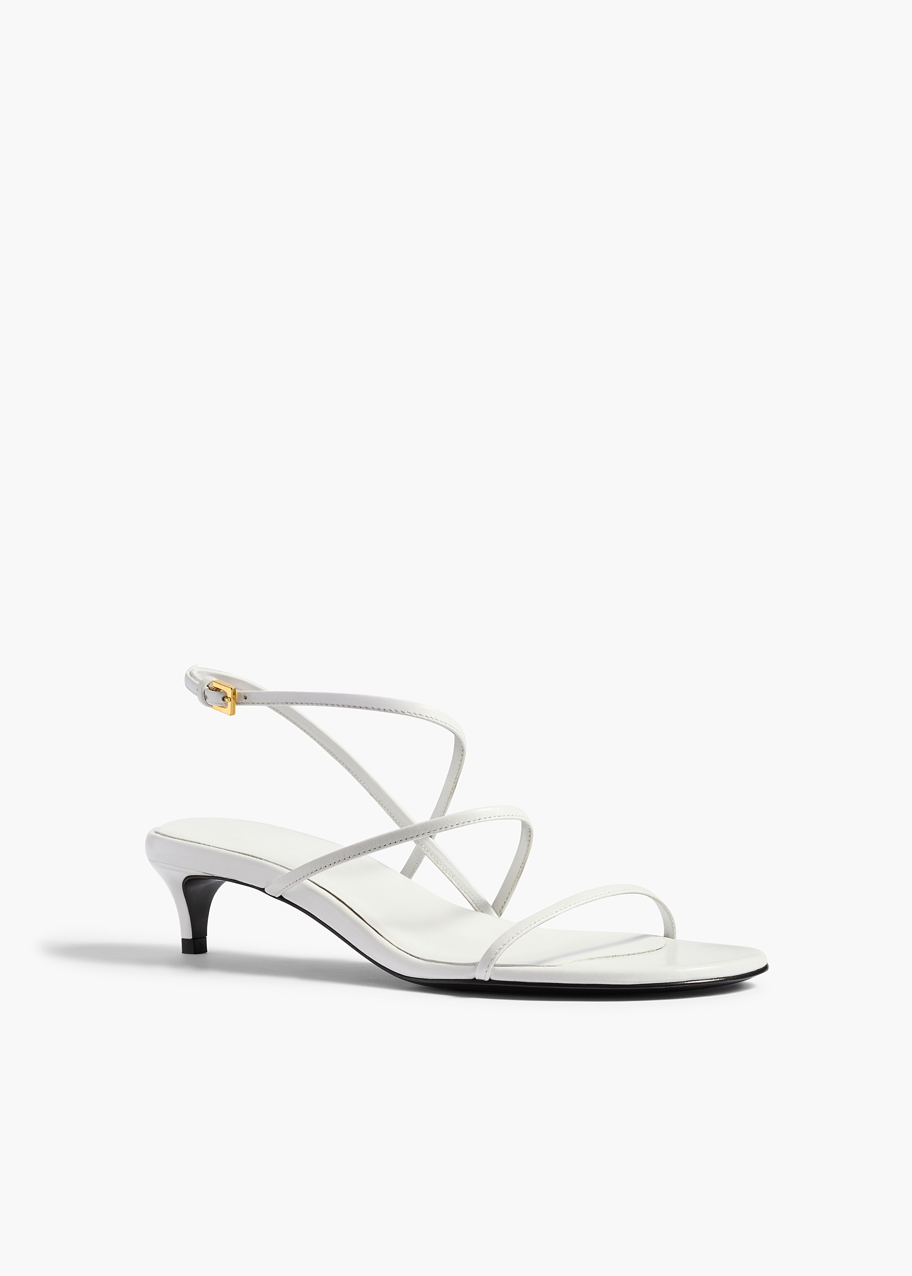 Loop Kitten Heel Sandal in Chalk Leather