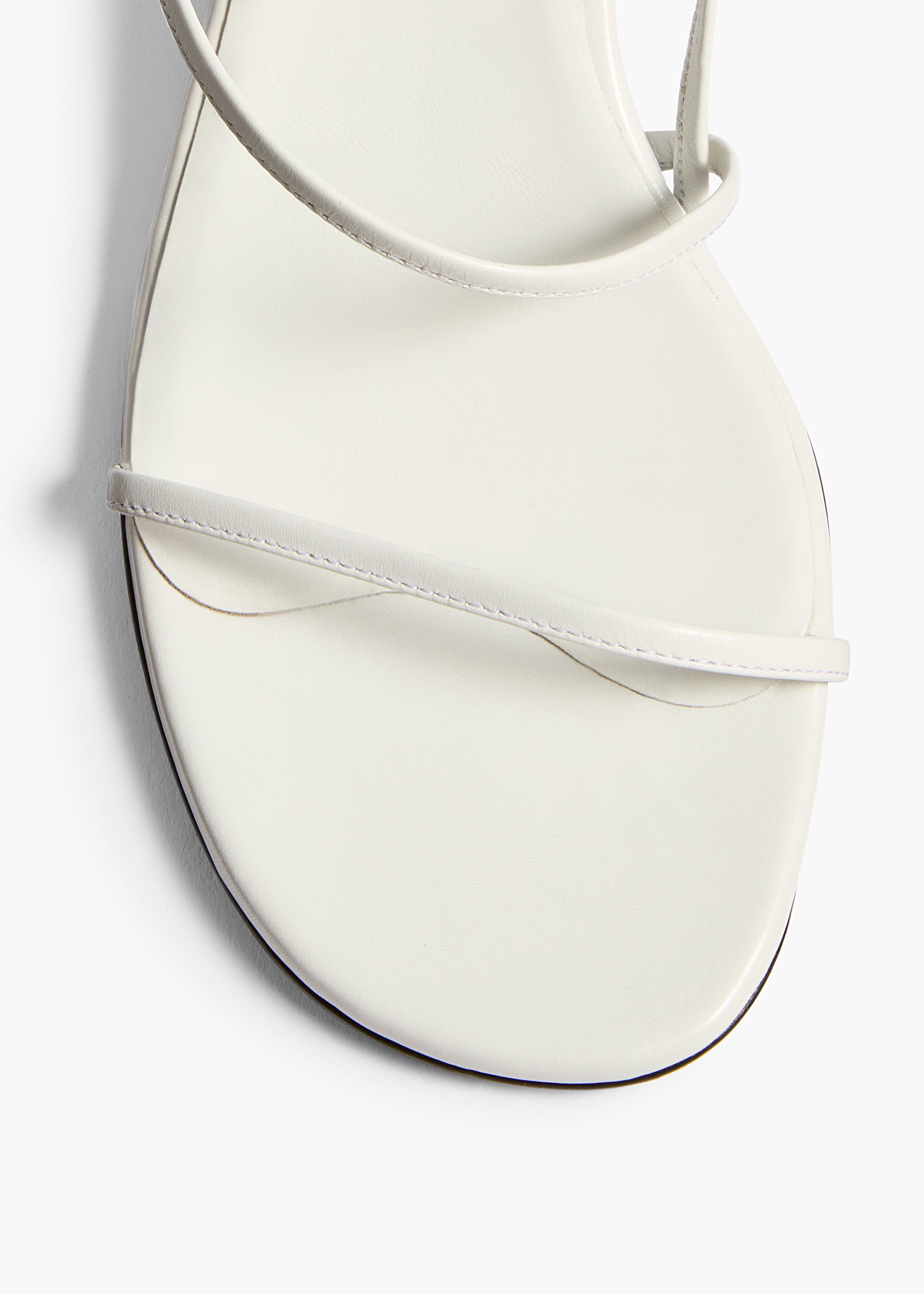 Loop Kitten Heel Sandal in Chalk Leather