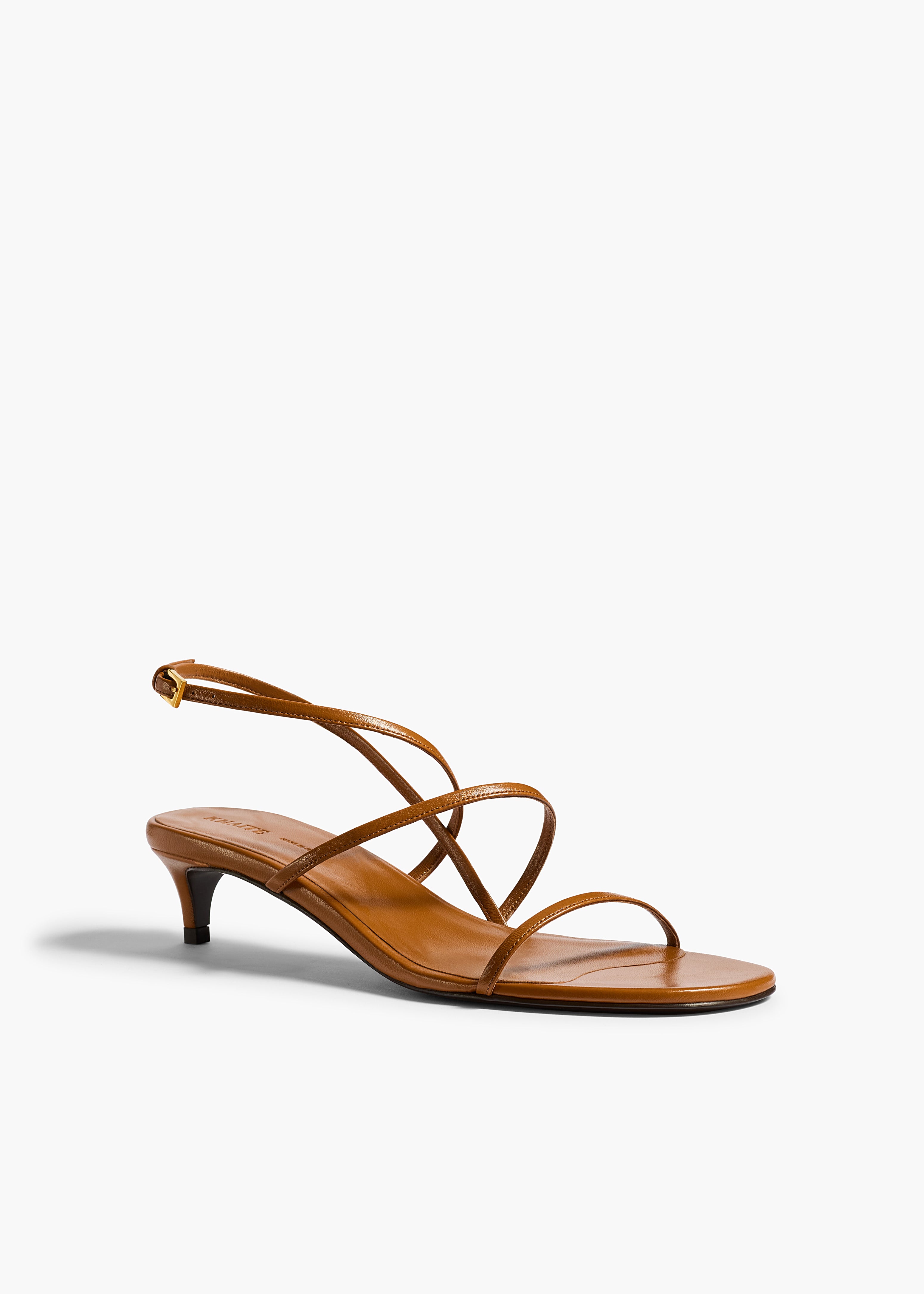 Loop Kitten Heel Sandal in Cuoio Leather