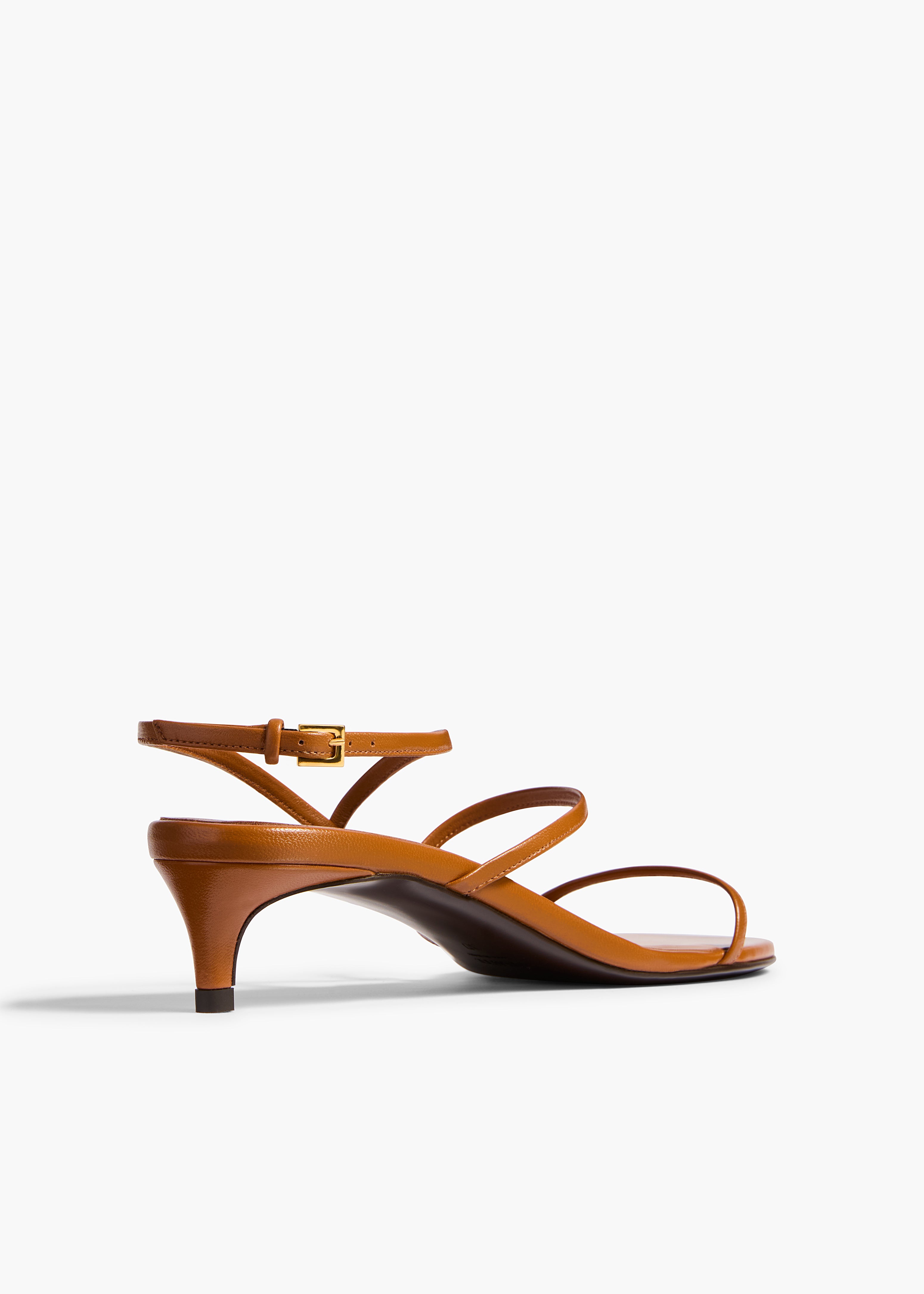 Loop Kitten Heel Sandal in Cuoio Leather