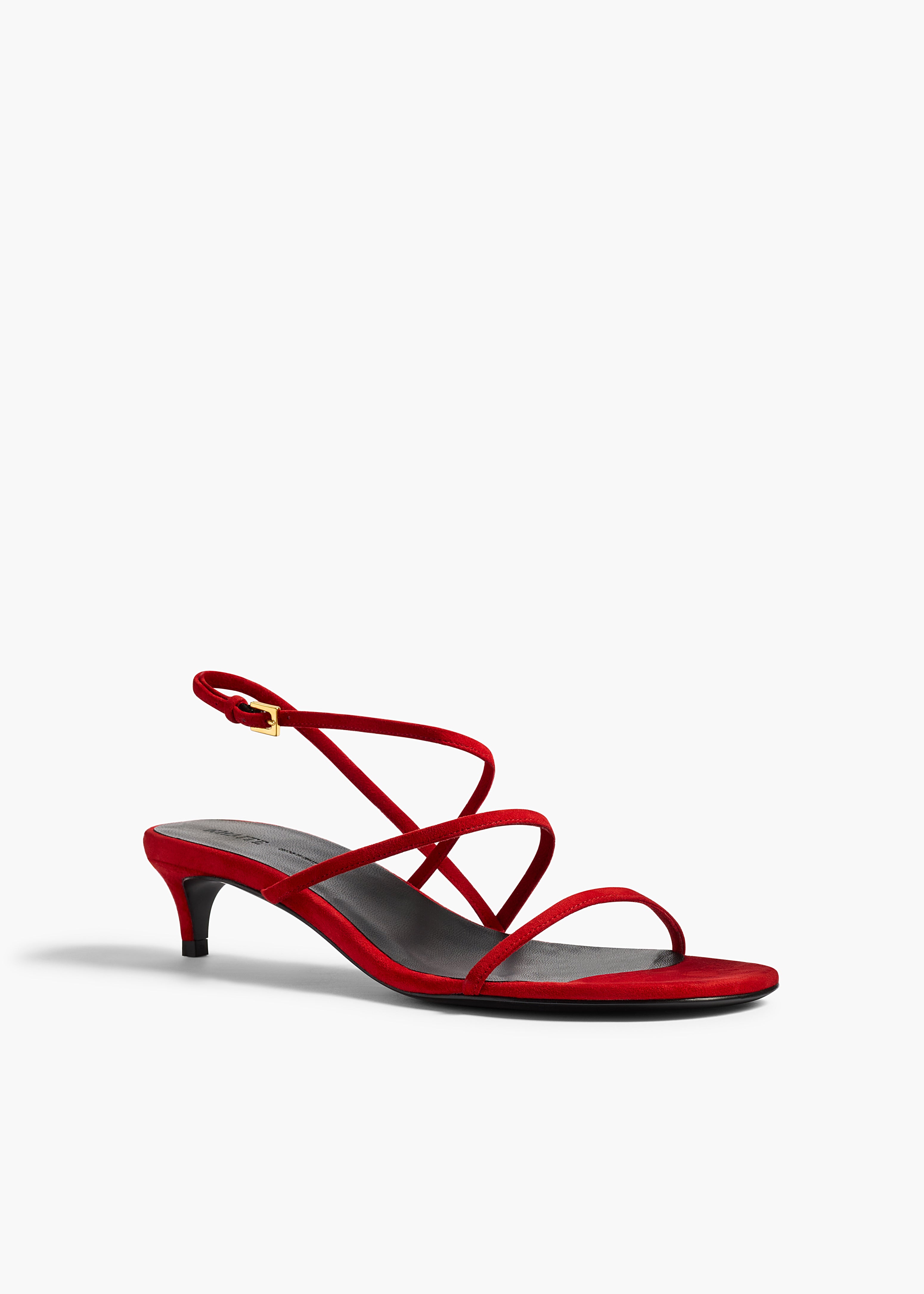 Loop Kitten Heel Sandal in Lipstick Suede