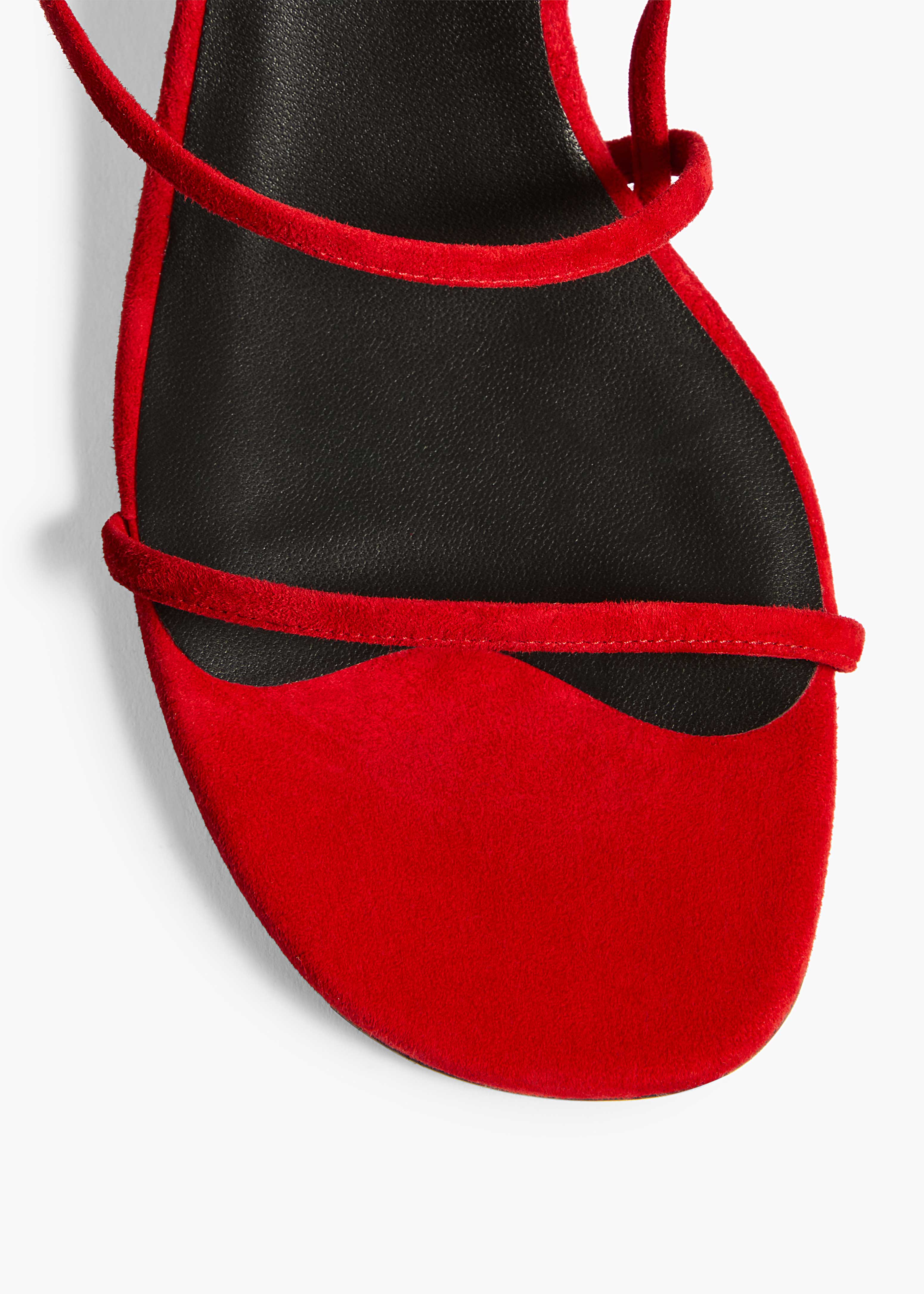 Loop Kitten Heel Sandal in Lipstick Suede