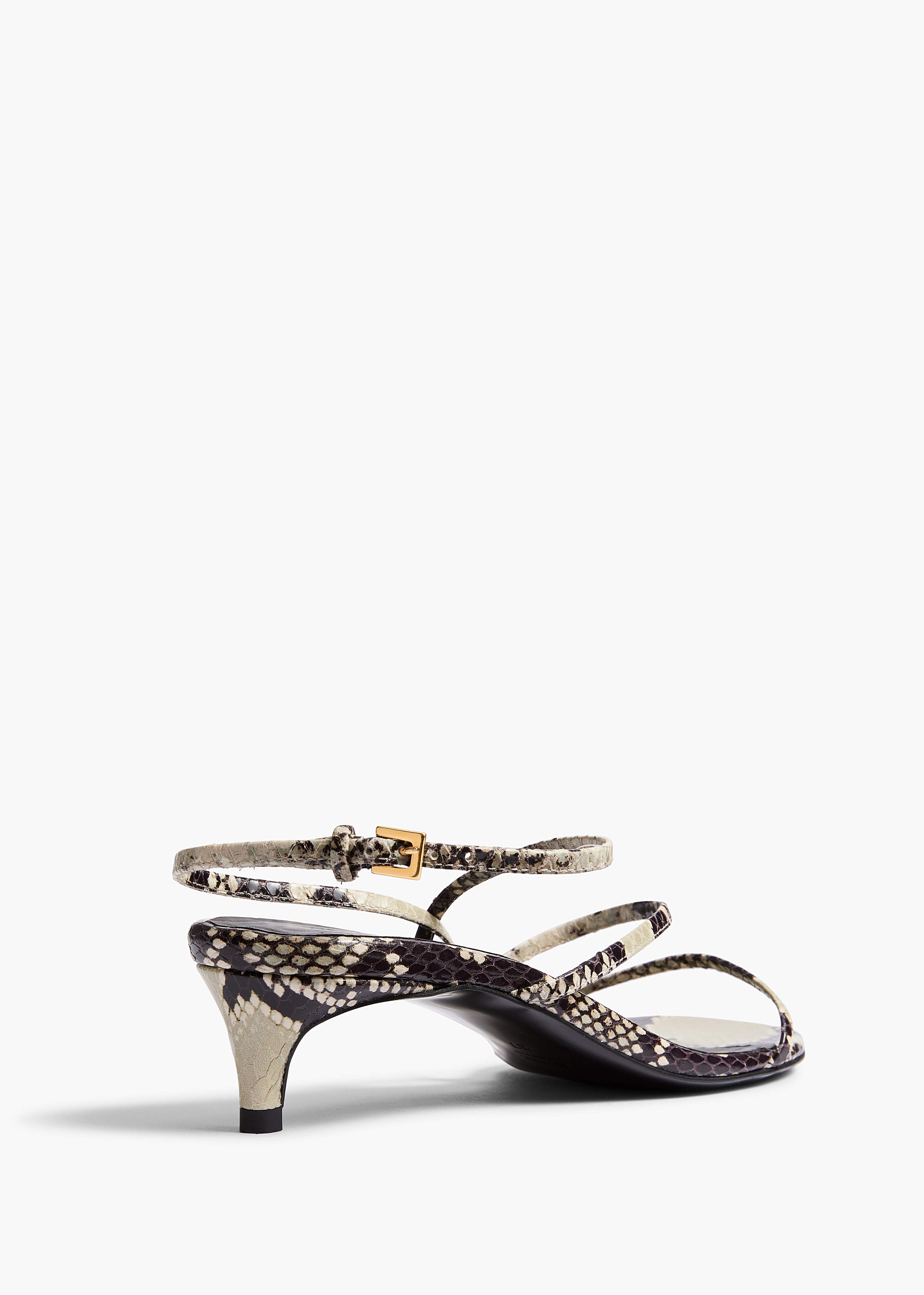 Loop Kitten Heel Sandal in Python-Embossed Leather