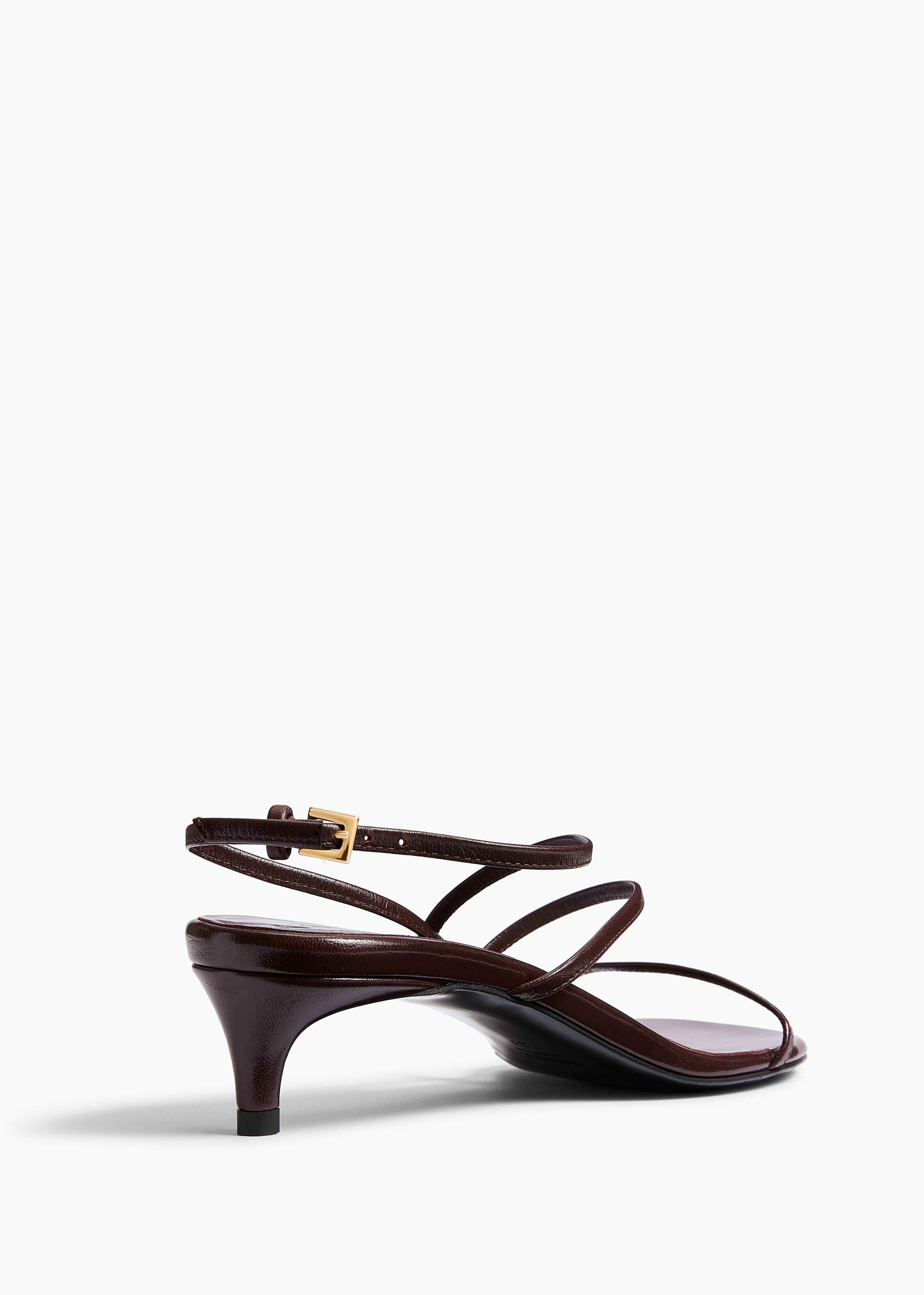 Loop Kitten Heel Sandal in Red Wine Leather BACK VIEW