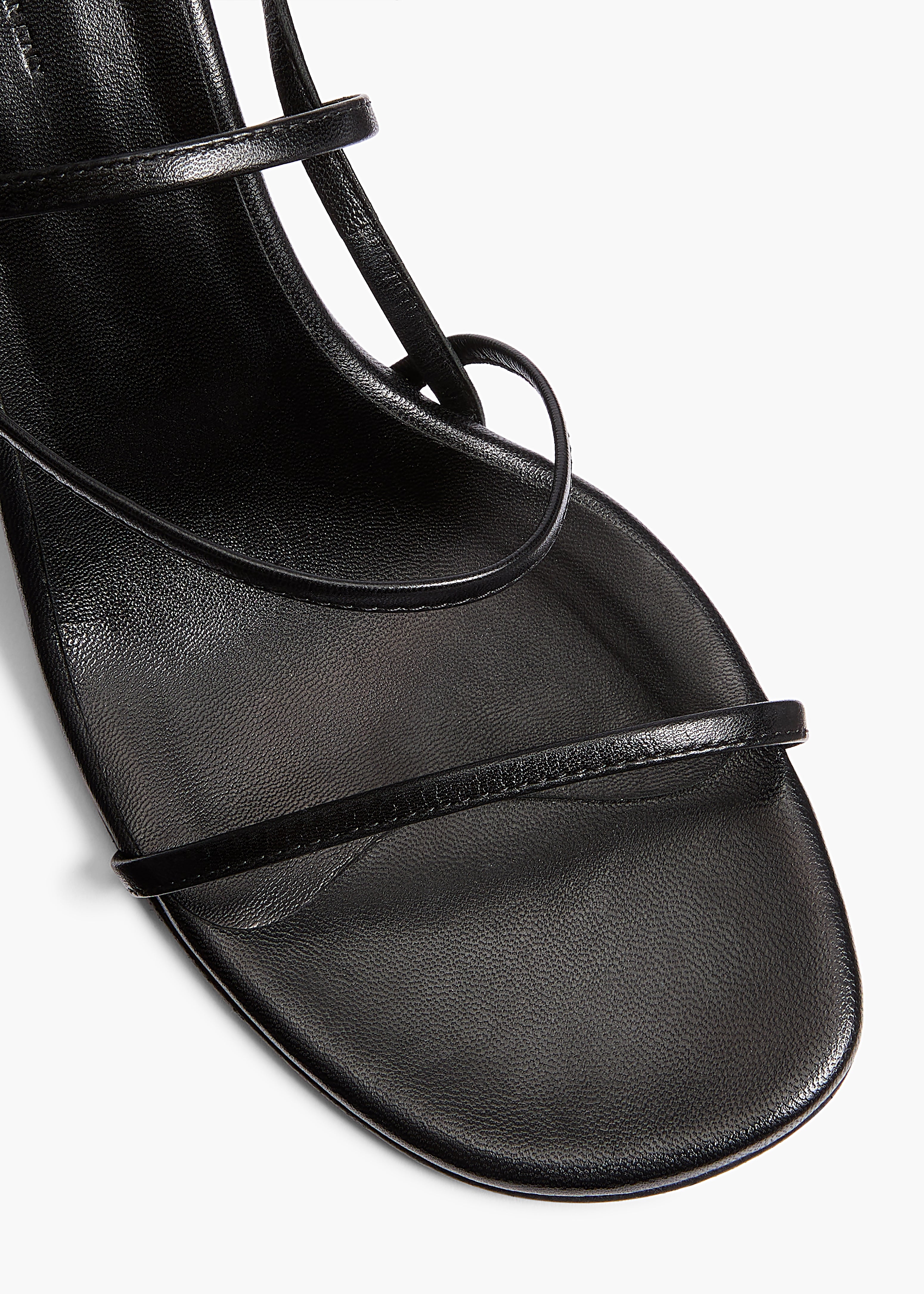 Loop Sandal in Black Leather OVERHEAD VIEW