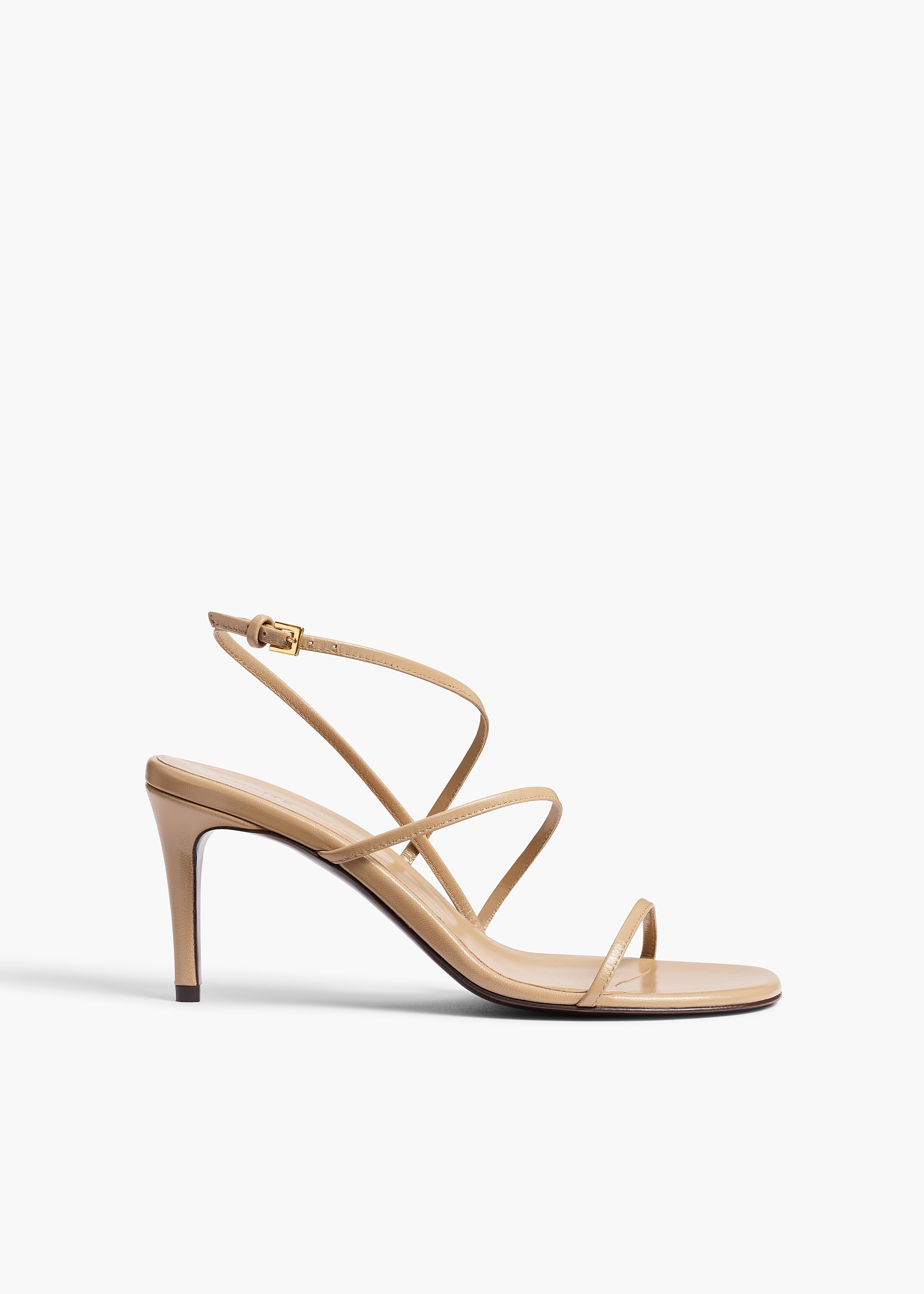 Loop Sandal in Beige Leather FRONT VIEW