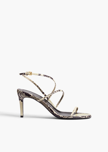 Loop Sandal in Natural Python-Embossed Leather FRONT VIEW